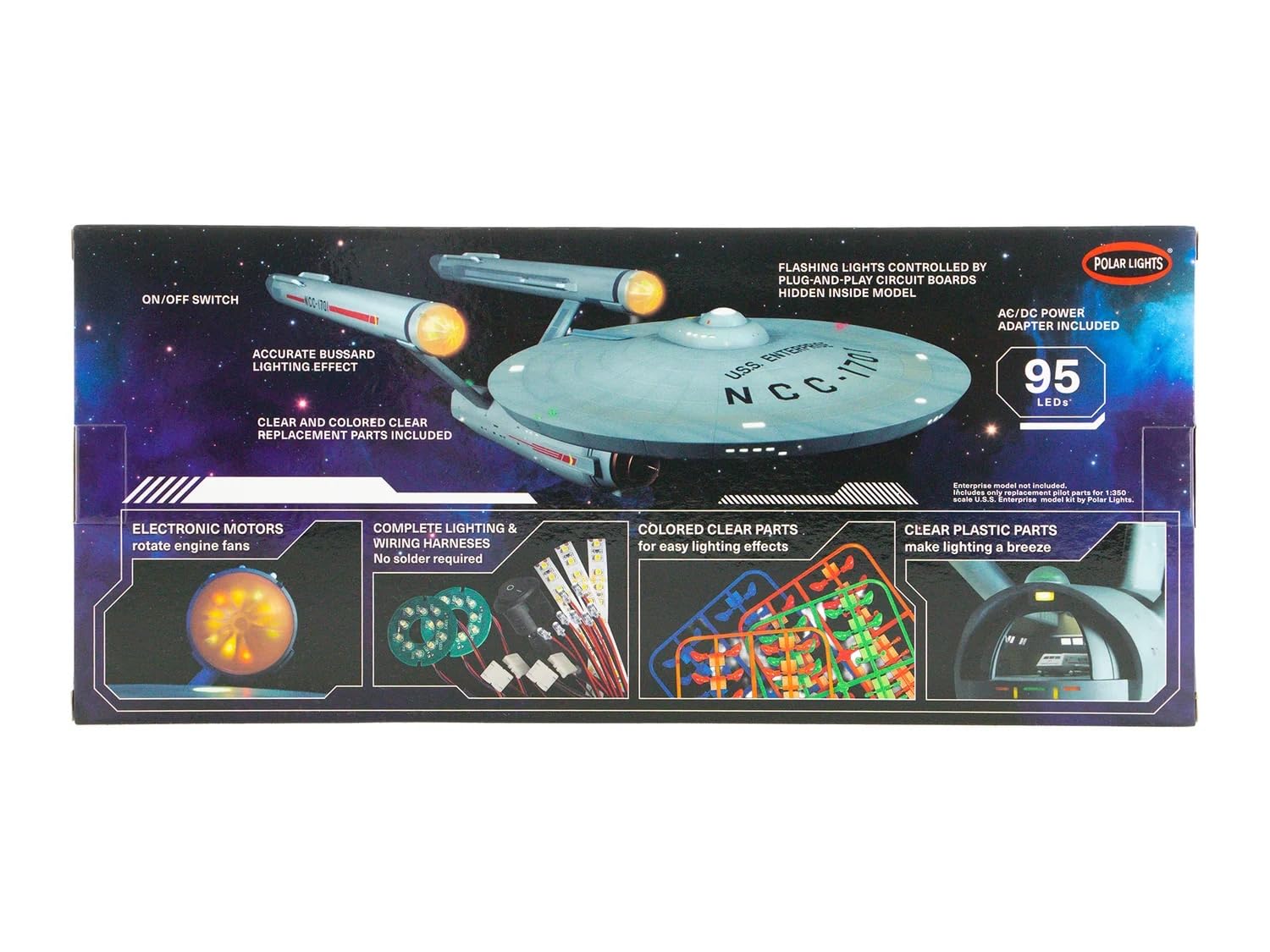 Round 2 Star Trek - The Original Series USS Enterprise 1701-60th Anniversary Juego de iluminación para kit de escala 1:350