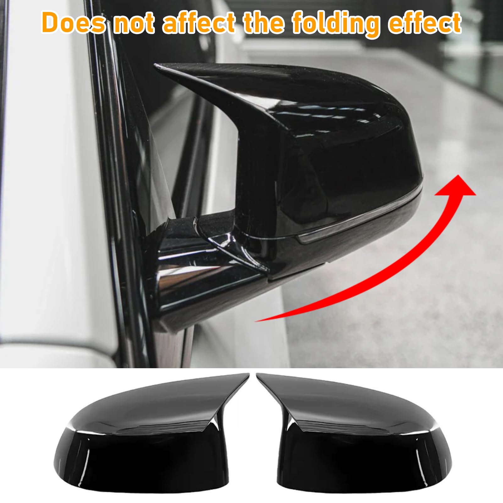 TTCR-II 2 PCS Compatibile con Espejo de Puerta Lateral X3 G01 X4 G02 X5 G05 X6 G06 X7 G07 2019-2024 Carcasas Espejos Retrovisores G01 Izquierda+Derecha-Negro Brillante
