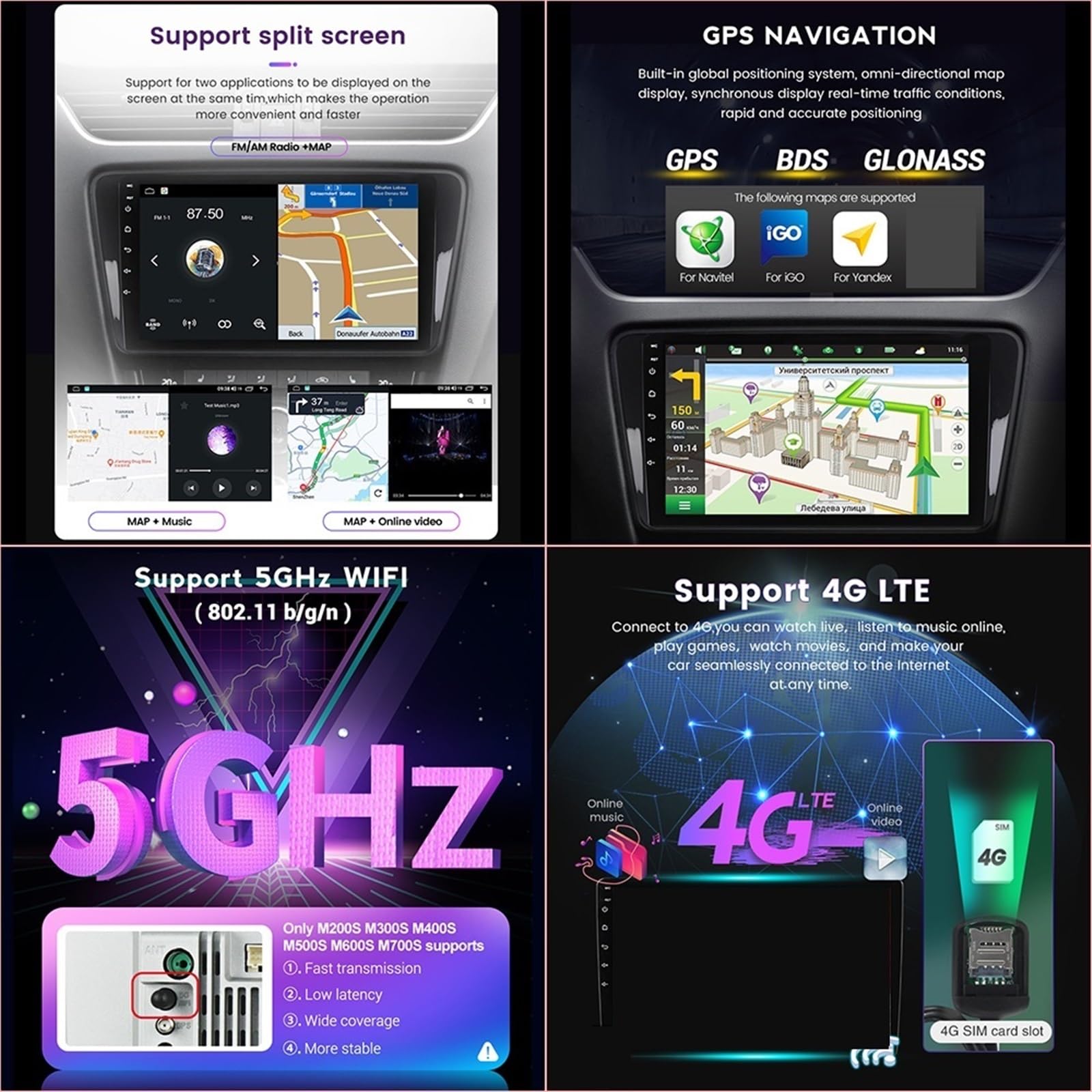 Nawigacja satelitarna Radio Samochodowe Multimedialny Odtwarzacz Wideo Nawigacja GPS(M100S)