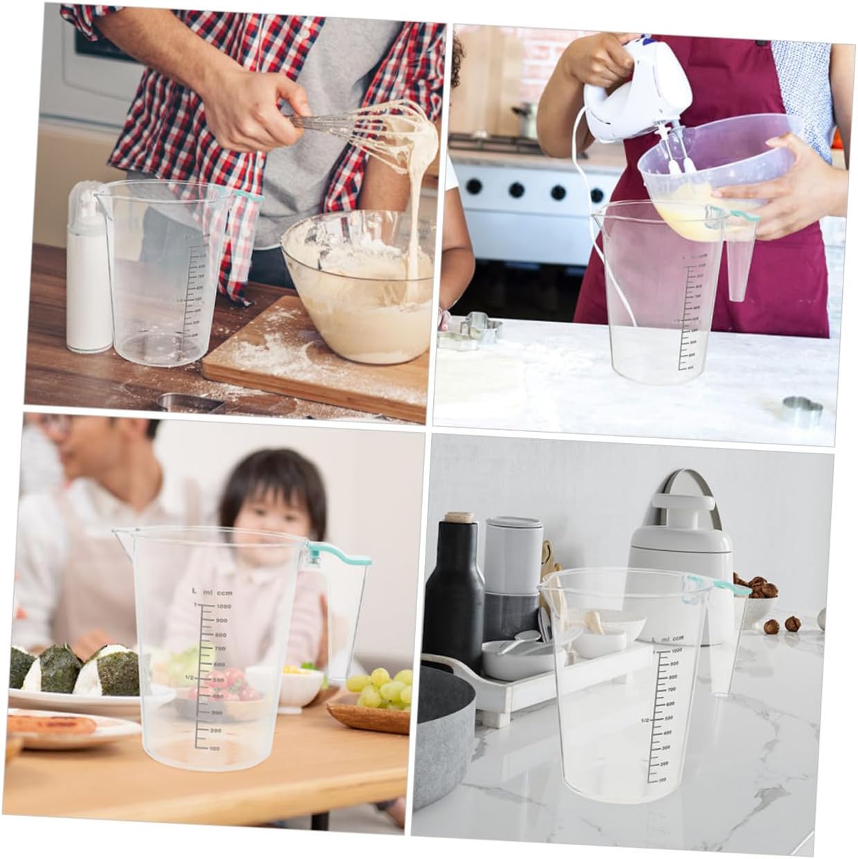 Large 1000ml Measuring Mixing Cup with Handle Acrylic Liquid Measuring Cup for Baking and Cooking Kitchen Utensils