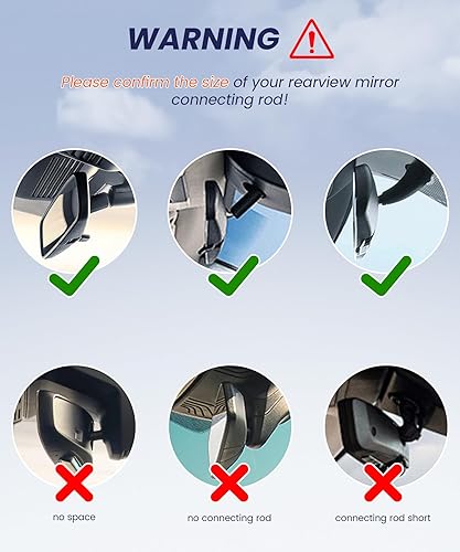 Miniatura 5 de Karmus Soporte de teléfono para espejo retrovisor para automóvil, soporte para teléfono de espejo retrovisor, soporte giratorio y retráctil,