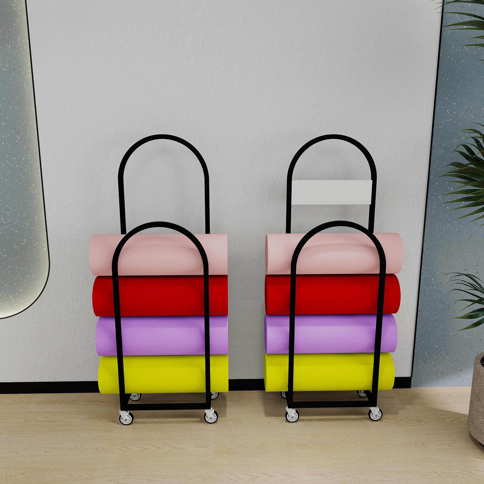 Estante de almacenamiento para esterilla de yoga montado en la pared, estante multicapa de gran capacidad para organización del hogar