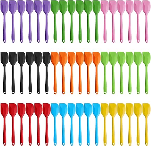 Hsei 54 espátulas de silicona de 8.1 pulgadas, espátula de goma resistente al calor, antiadherente, flexible, herramienta de mezcla para hornear con