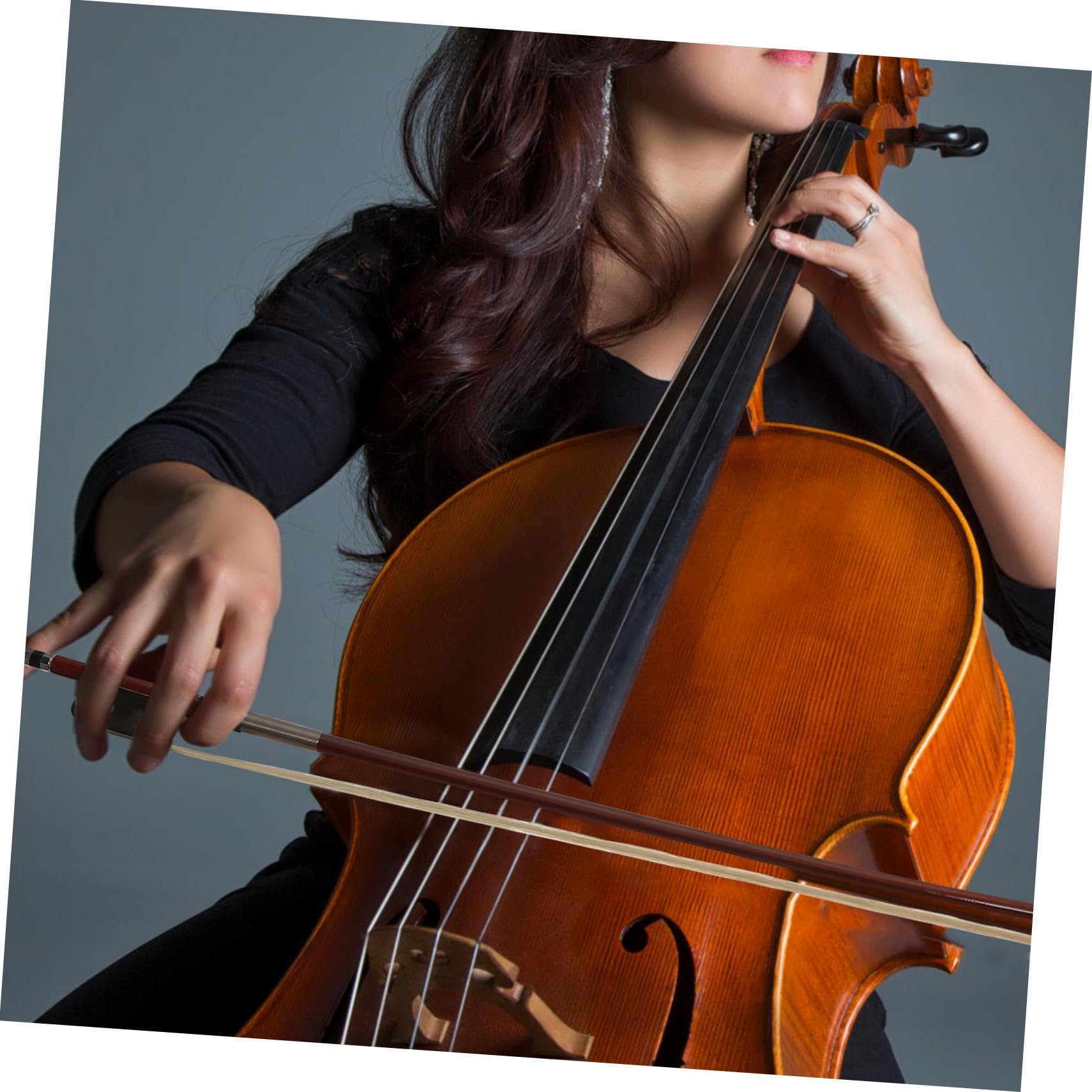TOYANDONA Archetto Crine di Cavallo Marrone per Violoncello in Legno Peso Moderato Design Semplice, per Principianti e Studenti