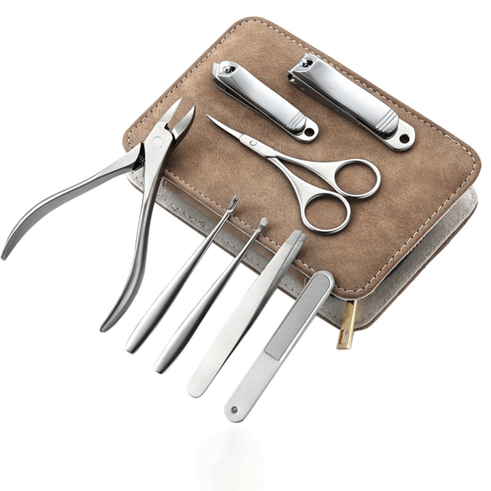SaryEdge Manicure Set Professional Nail Clipper Kit- Clipper Stainless Steel Nail Cutter Tools Nail Scissors File Eyebrow and Eyelash Trimmer Kit,