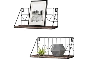 Rustic Cubicle Hanging Shelf with Metal Wire Basket
