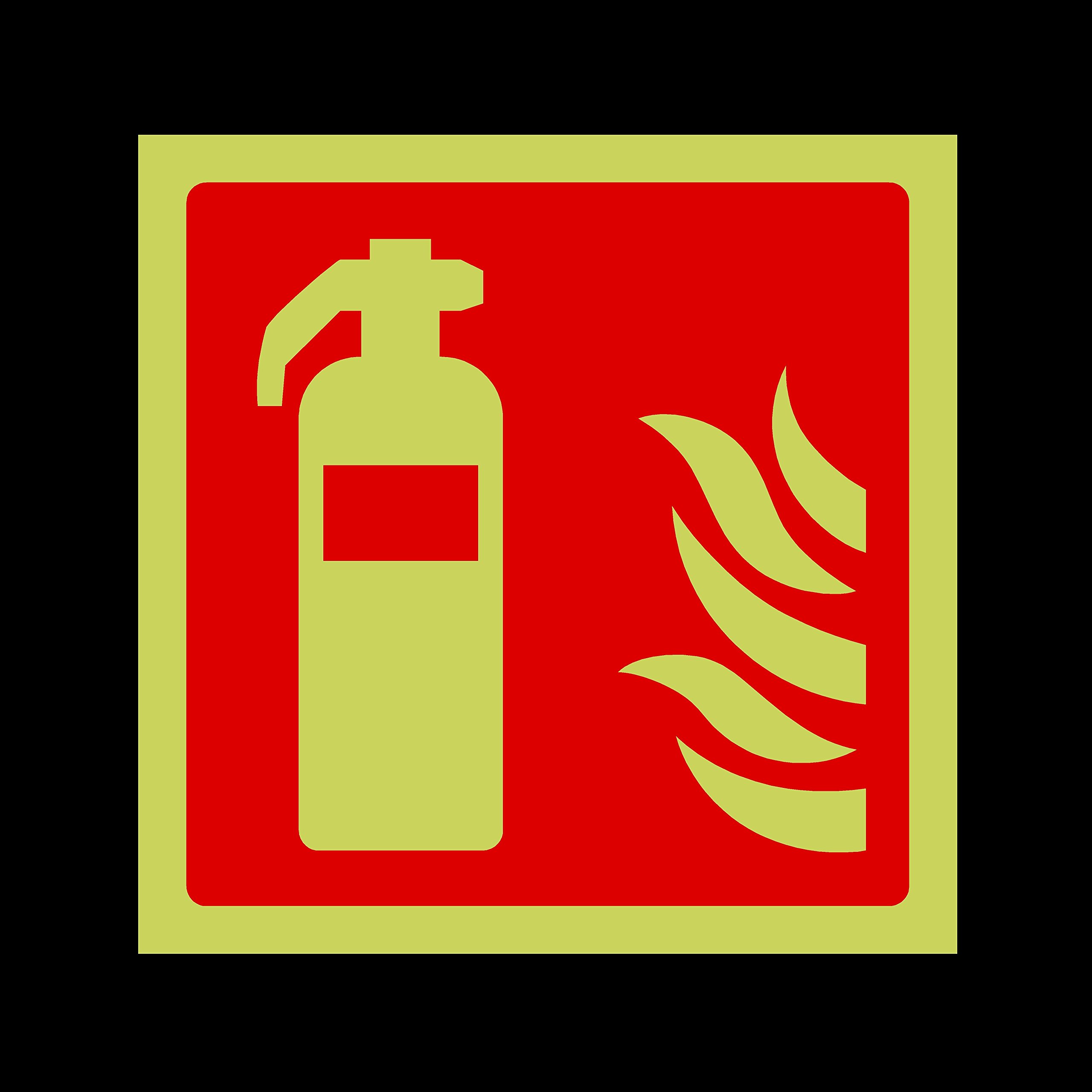 Ussp&S Dark Fire Extinguisher Symbol Photoluminescent Plastic Sign - Emergency/Fire Exit/Extinguisher (Fe20)