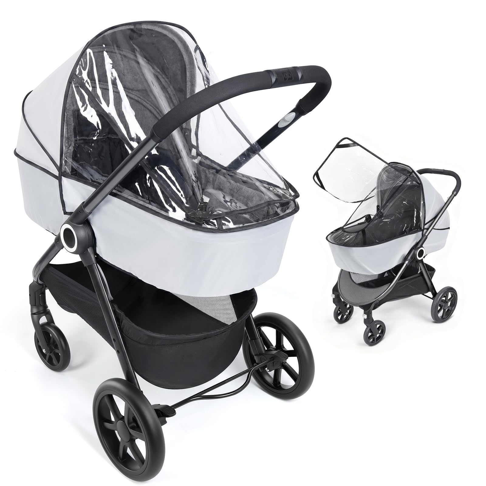 Orzbow Rain Cover for Pram, Large Viewing Window for Easy Access, Clear
