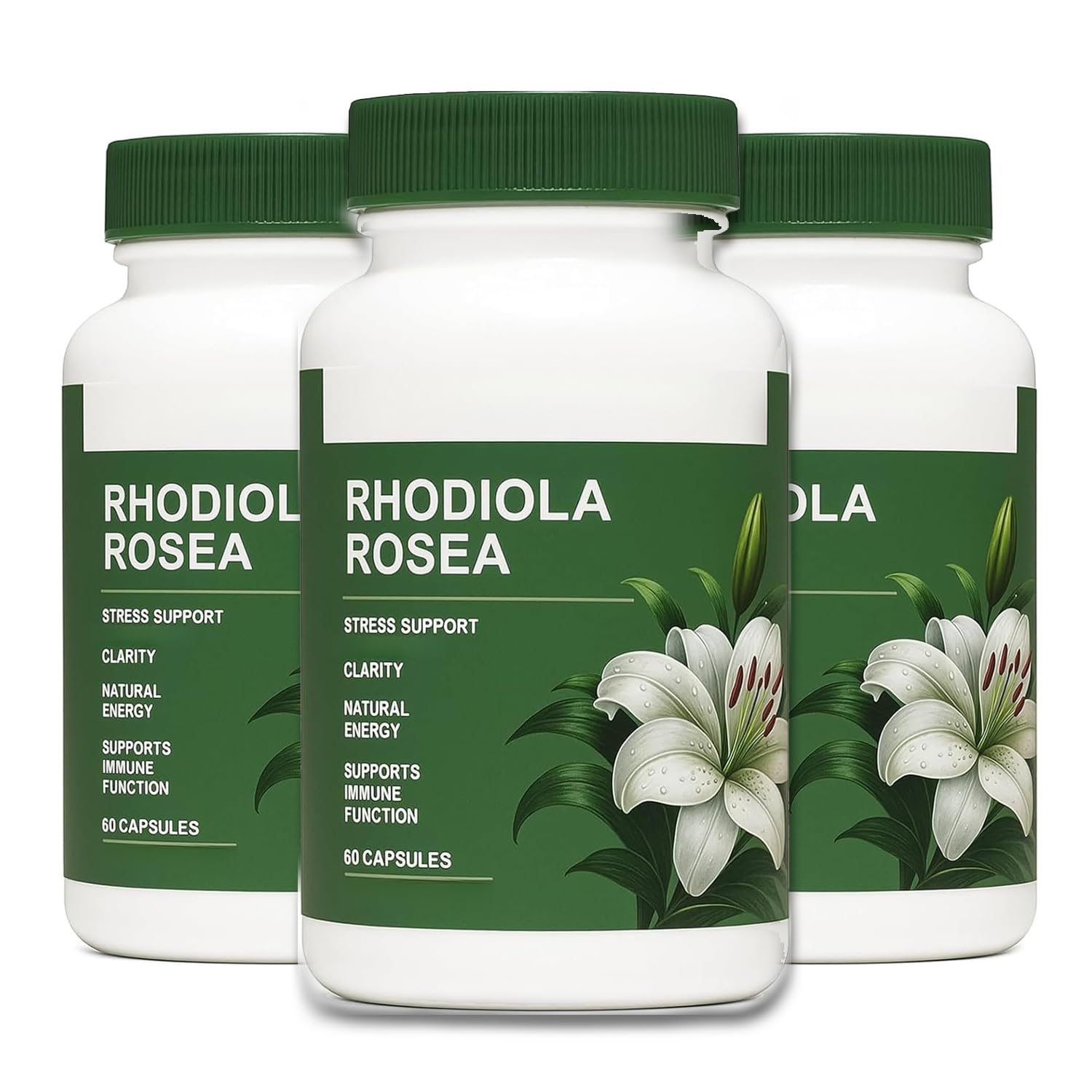 Rhodiola rosea biologique, formule naturelle,3PCS | , soutient l'immunité, concentre l'esprit, favorise l'équilibre émotionnel global, sans OGM, soulage la fatigue