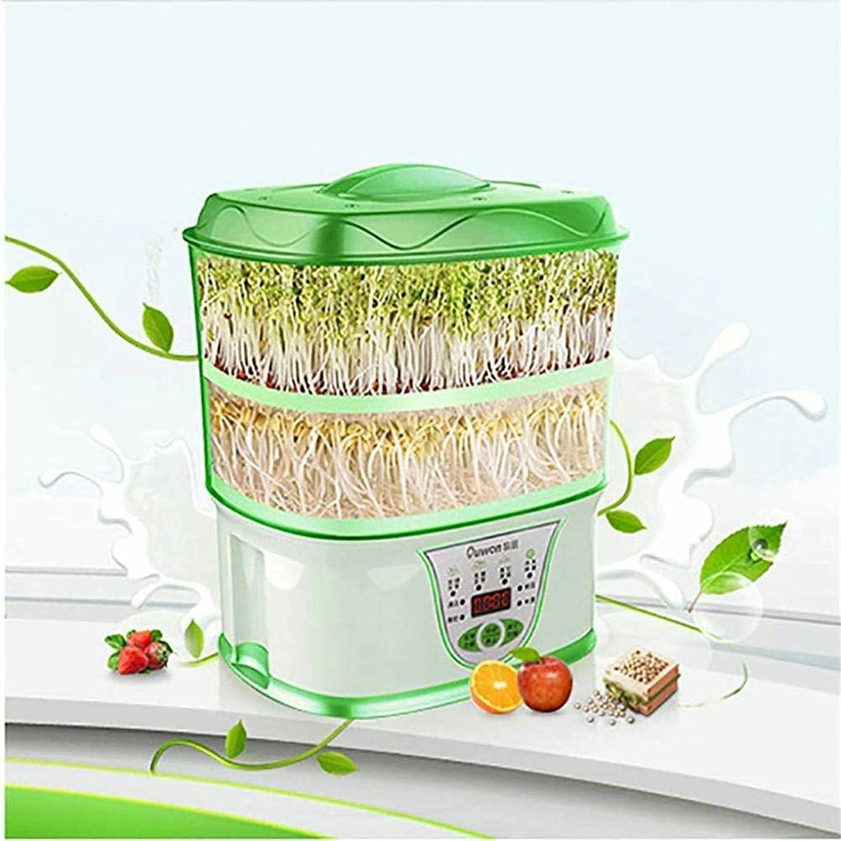Germinadora de Semillas 4 en 1, Gran Capacidad for el Cultivo de plántulas, Crecimiento Completo en 3-5 días, selección de 4 plántulas, autolimpieza, Cultivo con un Solo Clic