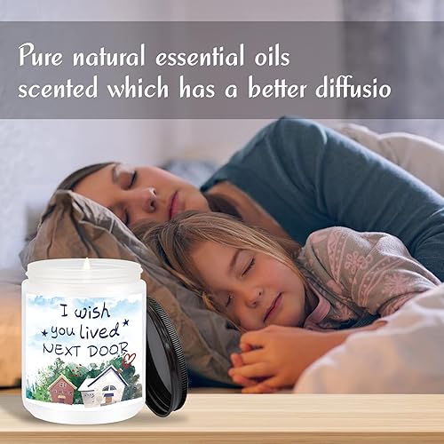 Miniatura 3 de Best Friends - Regalos para mujeres, vela con texto en inglés "I Wish You Lived Next Door", regalo de cumpleaños de amistad para hermana, mamá,
