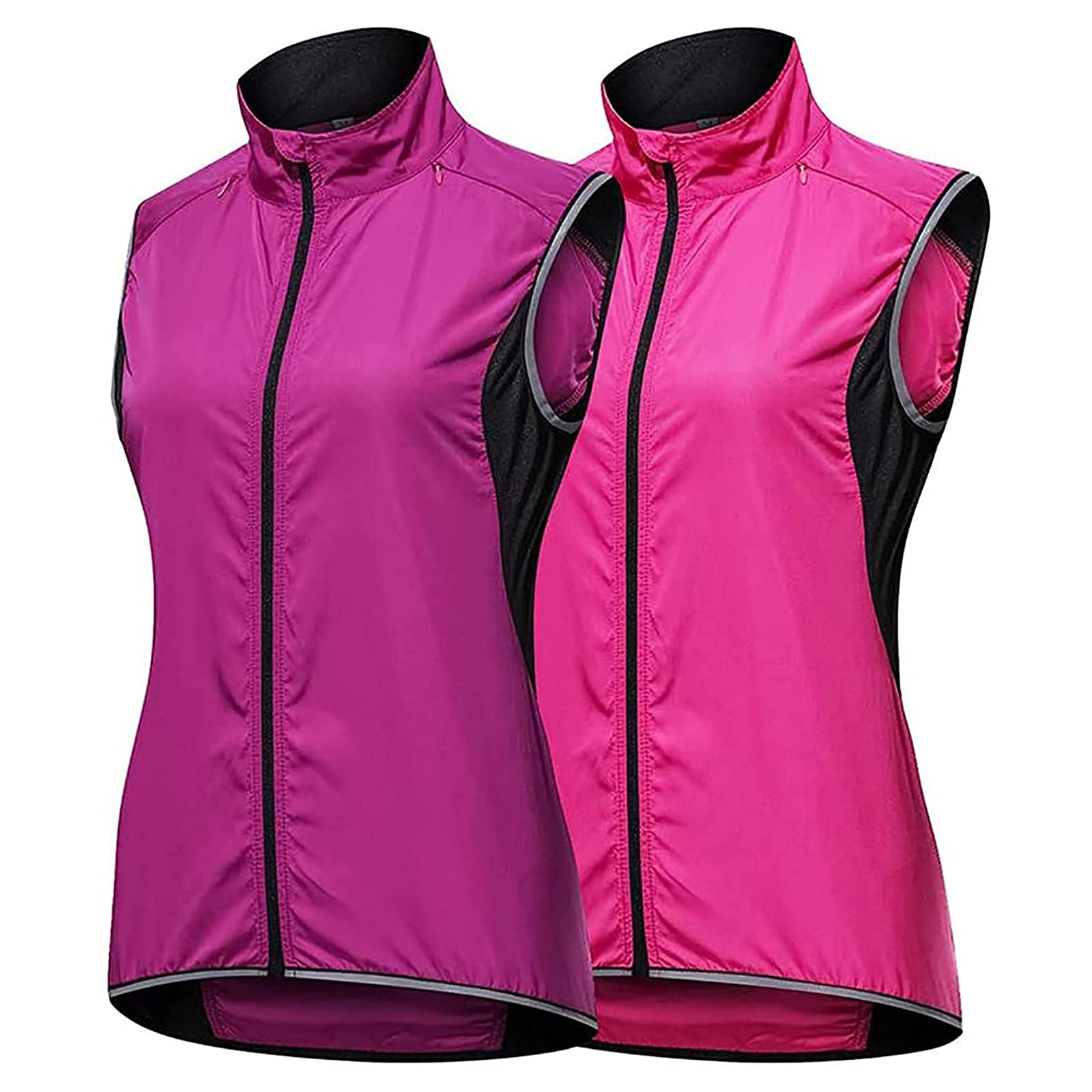 Gilet De Cyclisme Veste sans Manches Vélo Coupe Vent Femmes Imperméable Manteau Réfléchissant