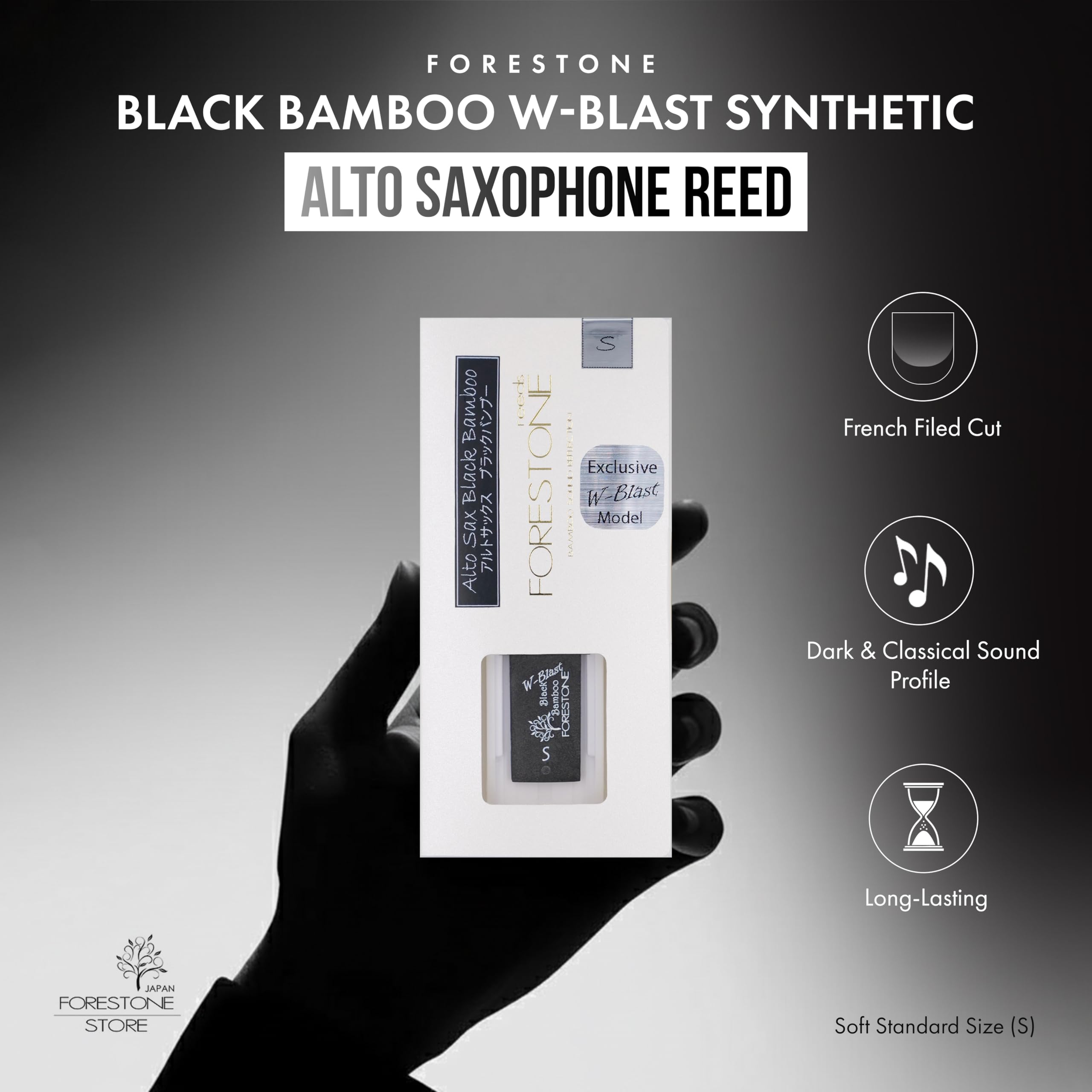 Forestone Black Bamboo W-Blast Saxophone alto synthétique Noir S