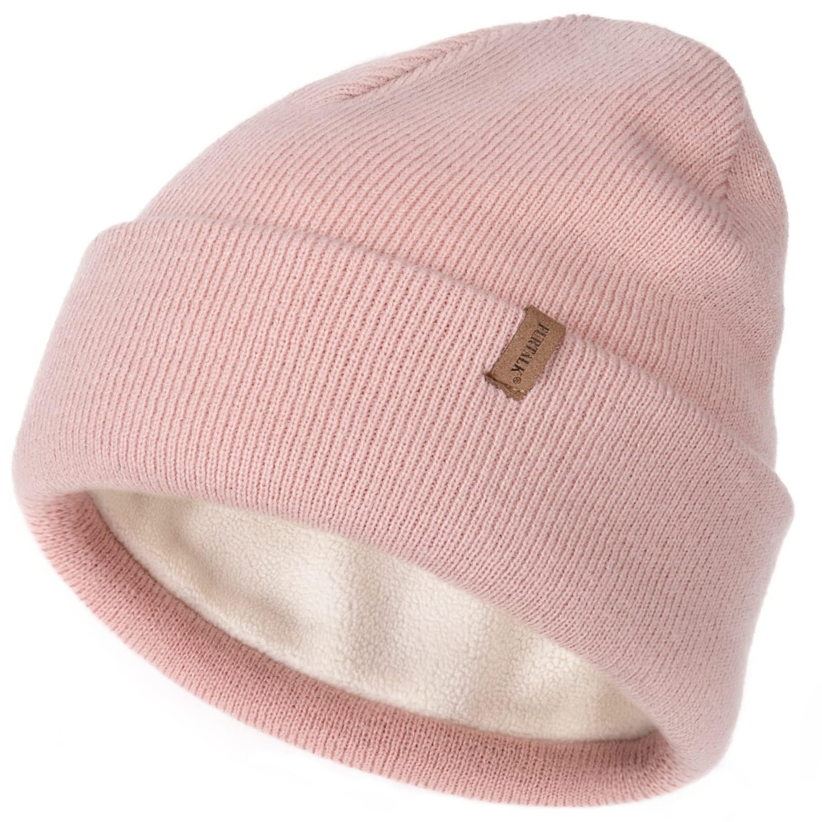 FURTALK Classic Beanie Mütze Herren mit Weichem Fleecefutterr Unisex Strickmütze Warm Bequem Wintermütze für Damen