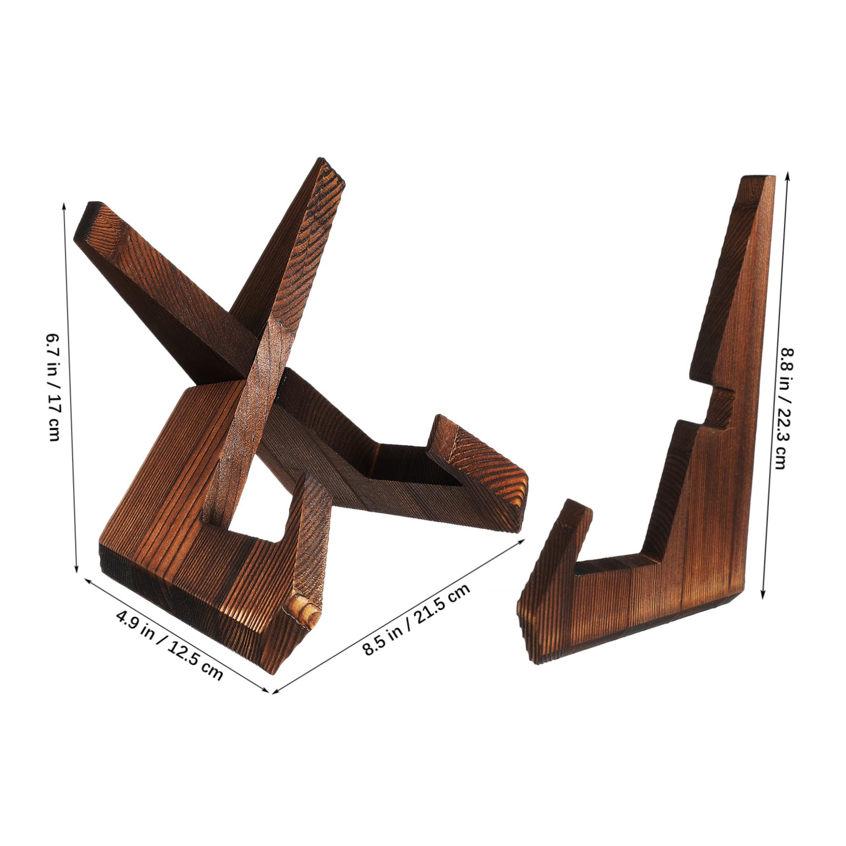 PRETYZOOM Stand Wooden Easel Recipe Holder for Kitchen Counter Multi Functional Display Stand for Plates and Vinyls Rustic Decor with Stable Design and Ergonomic Tilt Angle