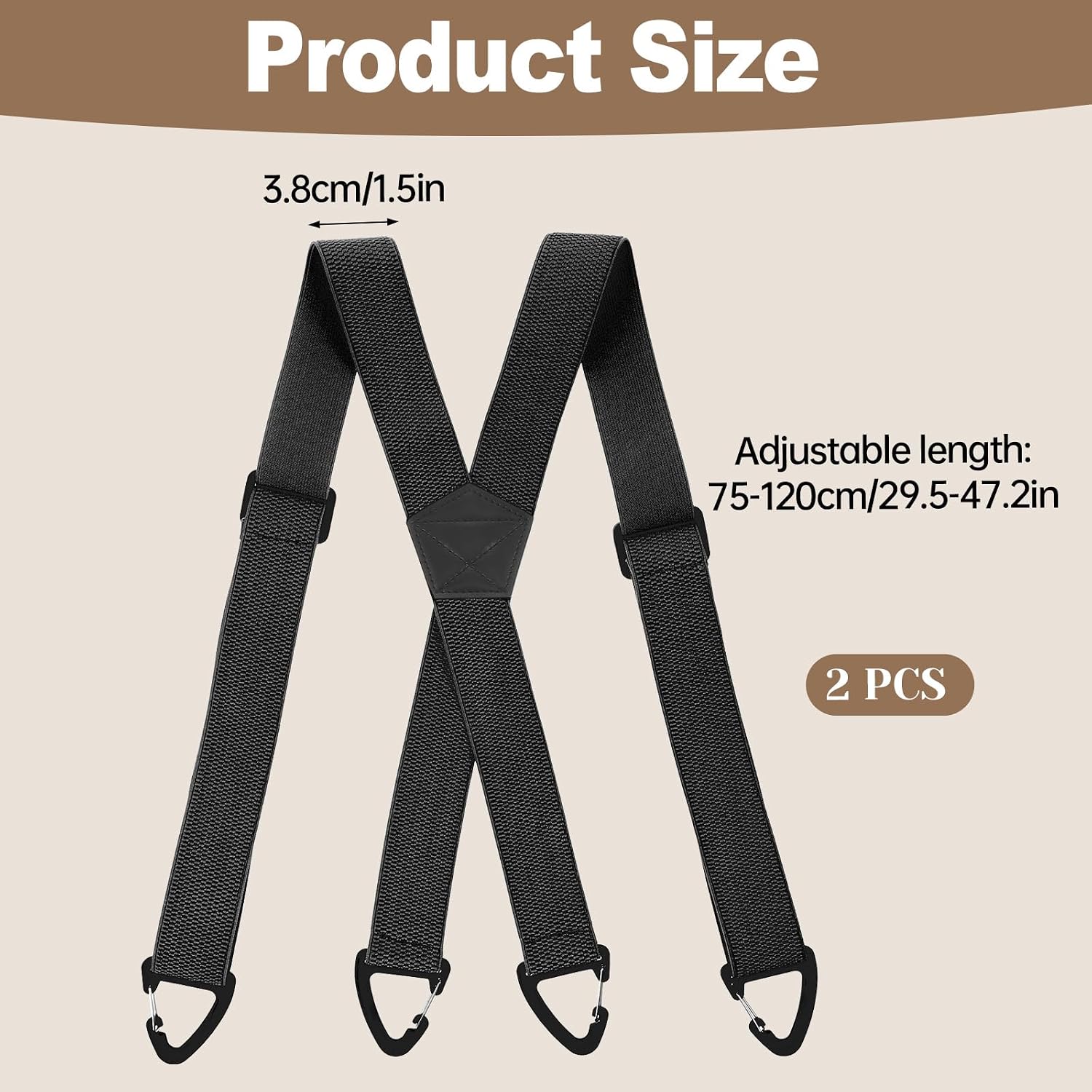 X Back Suspenders for Men, 2 Pcs Wide X Back Hidden Suspenders