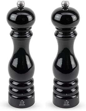 Peugeot Paris USelect 9-Inch Pepper & Salt Mill Set, Black Lacquer