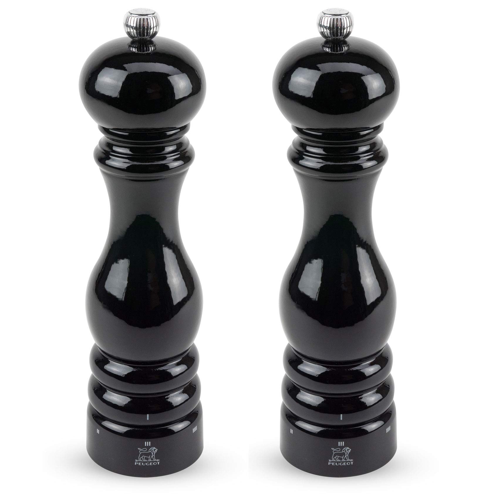 Peugeot Paris U'Select 9-Inch Pepper & Salt Mill Set, Black Lacquer
