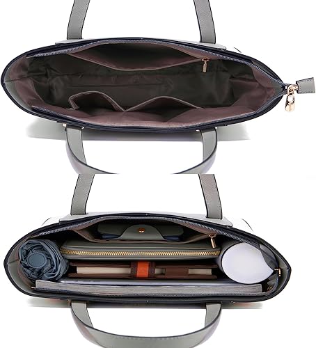 Miniatura 4 de Soperwillton Bolso de mano para mujer, cartera, bolso de mano, bolsas de hombro, asa superior, bolsa de 5 piezas