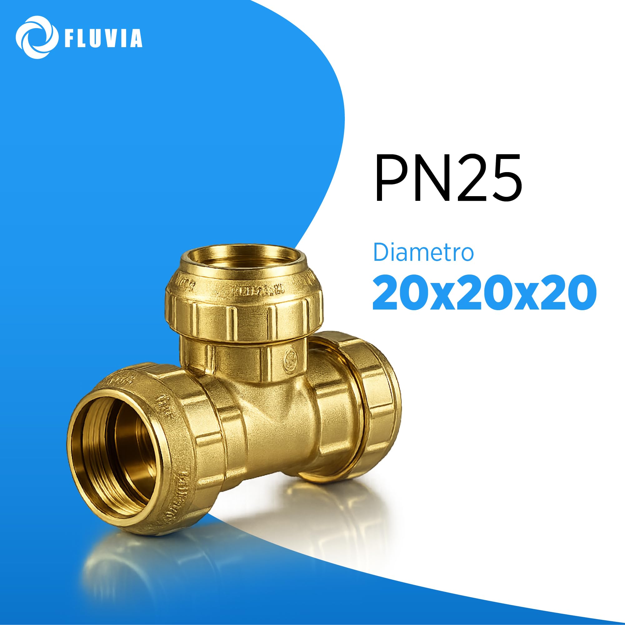 TE Igual Laton 20 mm | Conector Tuberia de Polietileno de 20 mm | Te igual para Tubo Polietileno Para Manguera Jardin, Deposito Agua, Llave De Paso Agua Riego, Potable