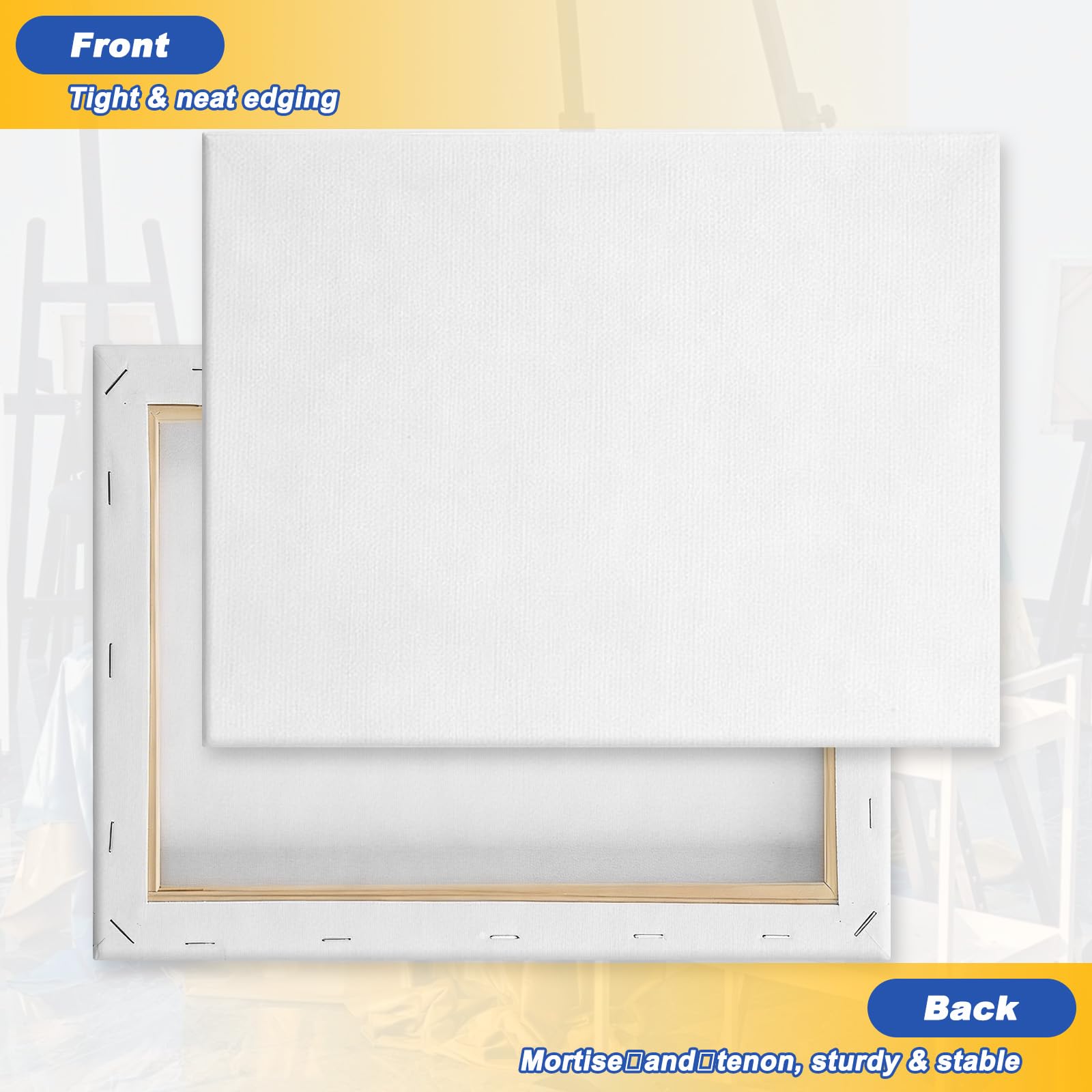 Lienzo de 5 Piezas, Lienzo Blanco Lienzos para Pintar 17mm Grosor 40x50cm, Lienzos Acrílicas Bastidores Lona Pintura Algodón 380 g/m² para Pinturas Acrilicos, Aacuarela, Aceite, Gouache y Artistas