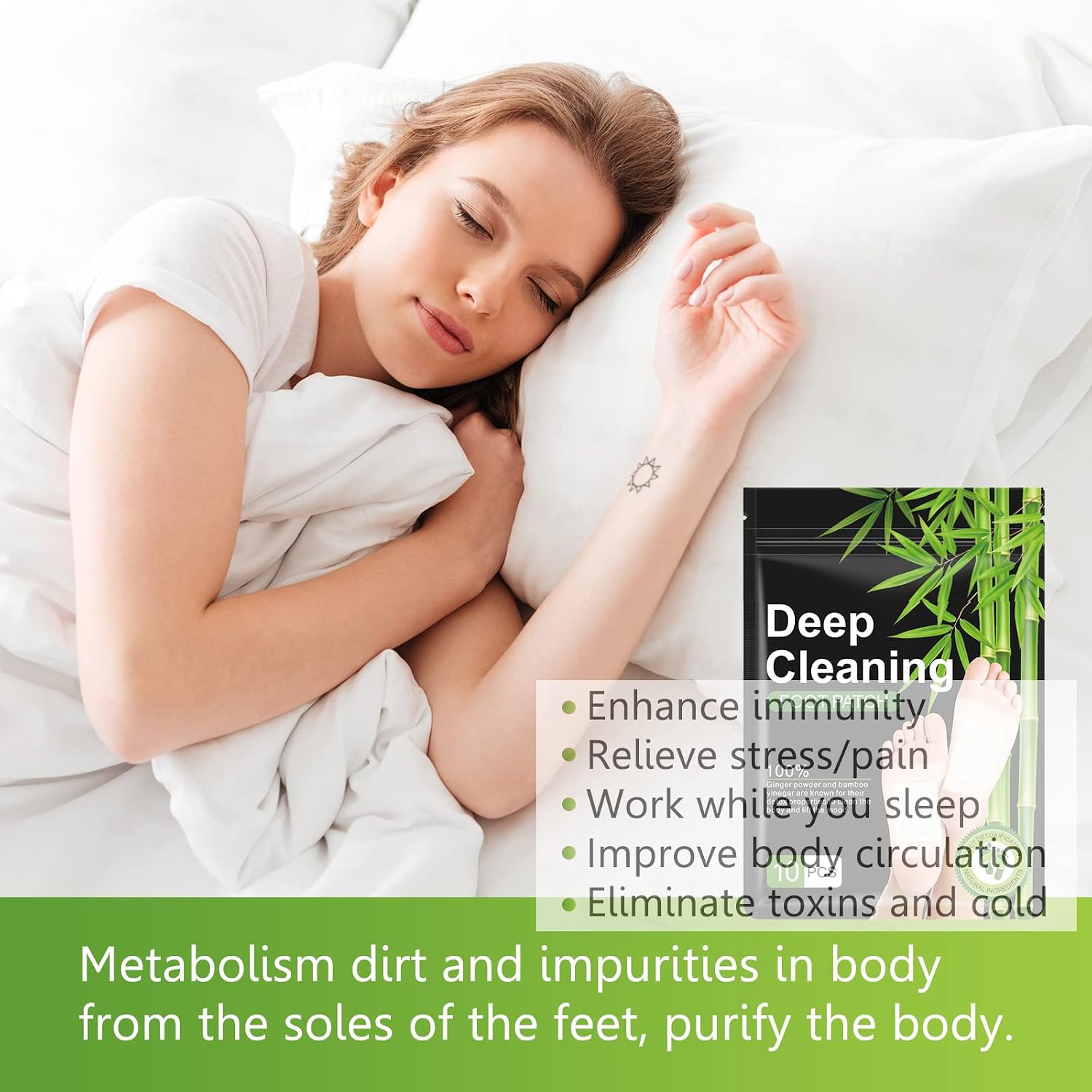 Detox Foot Patches, 20 PCS Detox Foot Pads for Foot Care & Stress Relief & Deep Sleep - Image 3