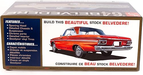 Miniatura 4 de AMT - 1964 Plymouth Belvedere (con motor recto 6) 2T, 125 (AMT1188M), blanco