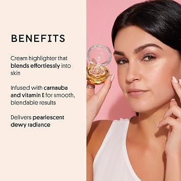 WINKY LUX Cheeky Rose Cream Highlighter - Rose, Blendable Warm Coral Pink