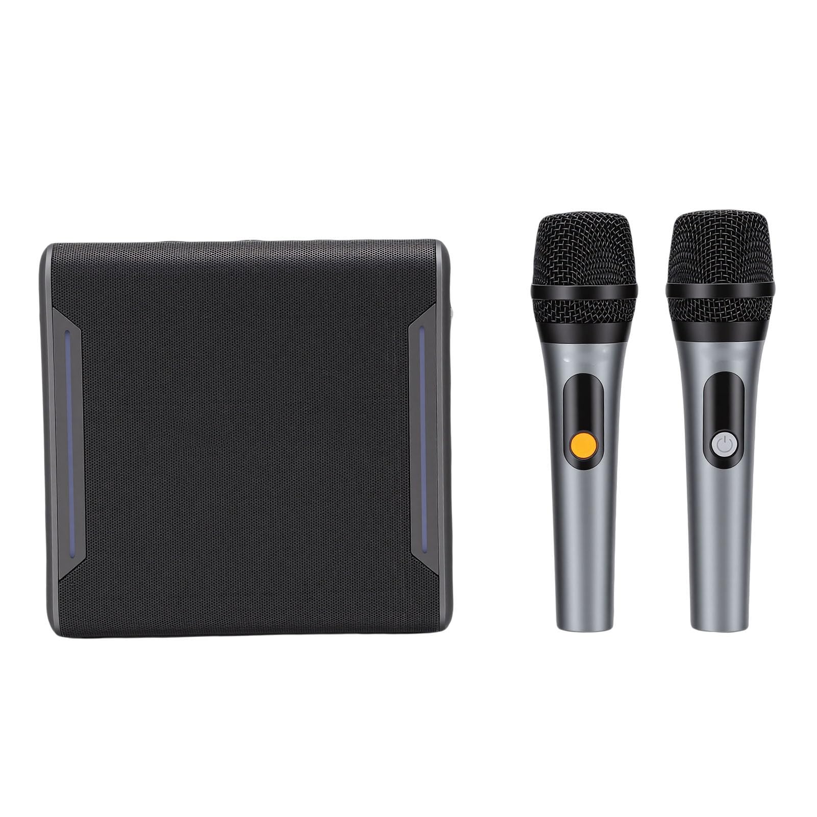 Macchina per Karaoke, Altoparlante Bluetooth Portatile da 60 W con 2 Microfoni Wireless, Batteria Integrata da 4000 MAh, Chip, Stereo Wireless Reale, Luci LED, IPX6, per Feste in Casa