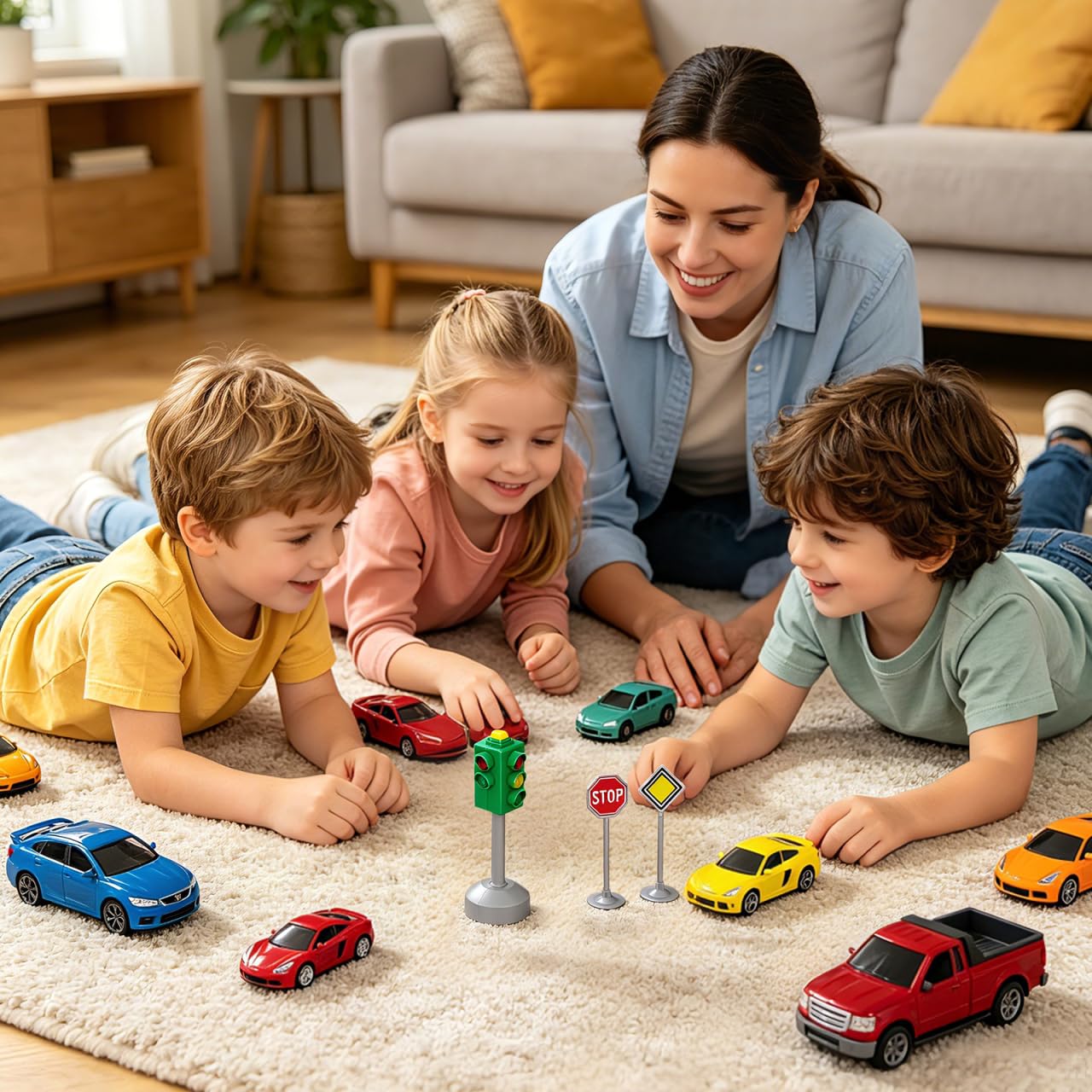 TOYANDONA Traffic Signs Toy Set Multicoloured Road Light Stop Safety Traffic Maker Crosswalk Signal Toy for Kids Birthday Education Gifts — Amazon image 9