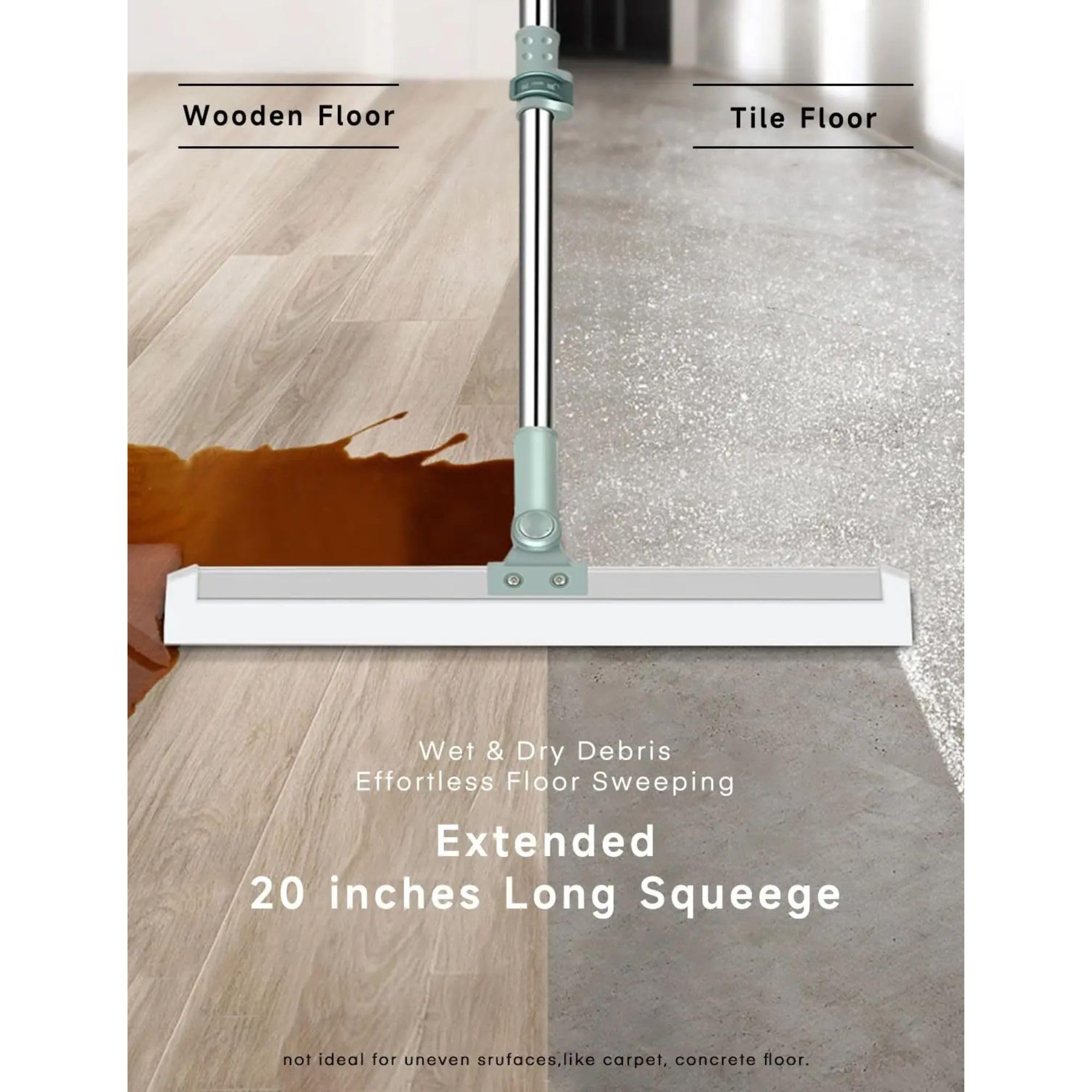 Magic Broom Sweeper for Floor Cleaning – Multifunctional Silicone Wiper Mop with Stainless Steel Extendable Handle – Wet & Dry Use – Bathroom Floor Wiper & Window Squeegee Viper for Home(Multicolor) - Image 3 thumbnail
