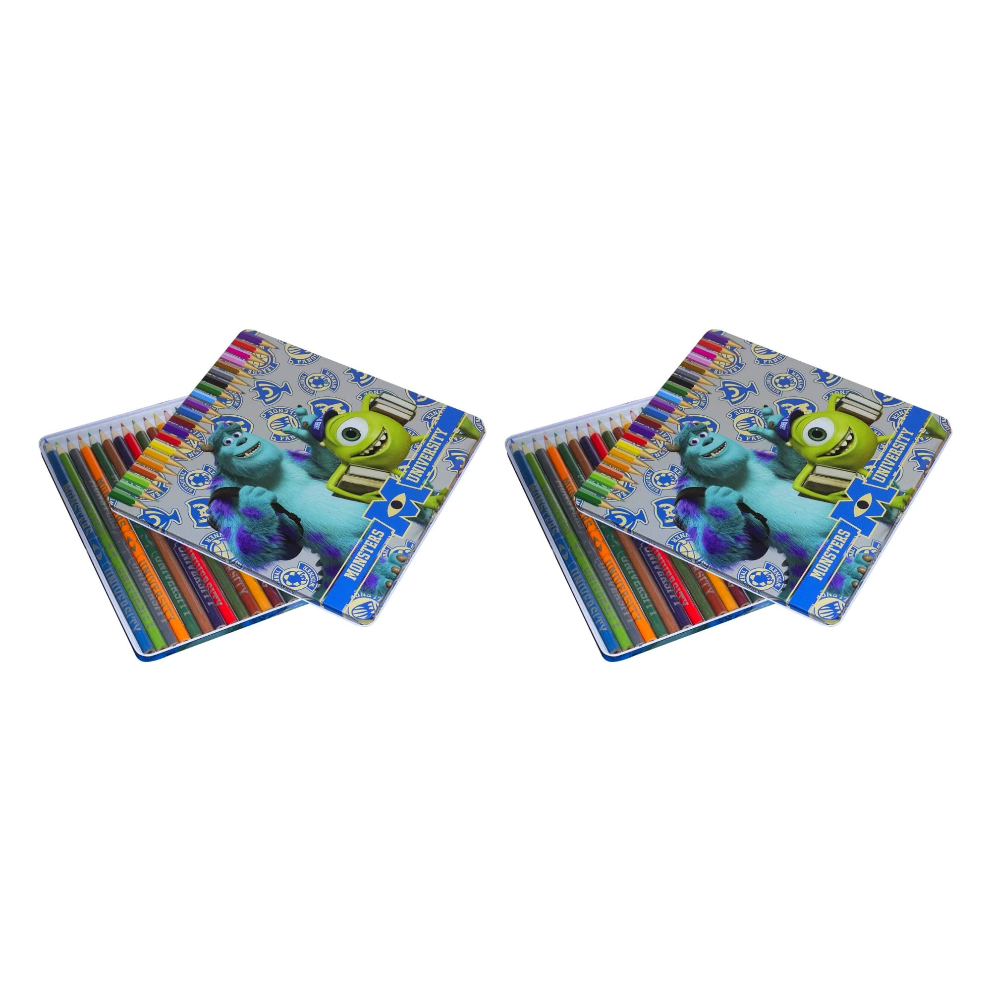 Disney Monsters University Coloured Pencils Set - Tin Of 24 (Pack of 2)