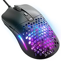GLORIOUS Model O Eternal – Mouse da gaming RGB ultraleggero – Cablato – 55 g – Illuminazione RGB personalizzata – 6 tasti programmabili – Simmetrico – Sensore ottico 12K DPI – PC, Mac – Nero