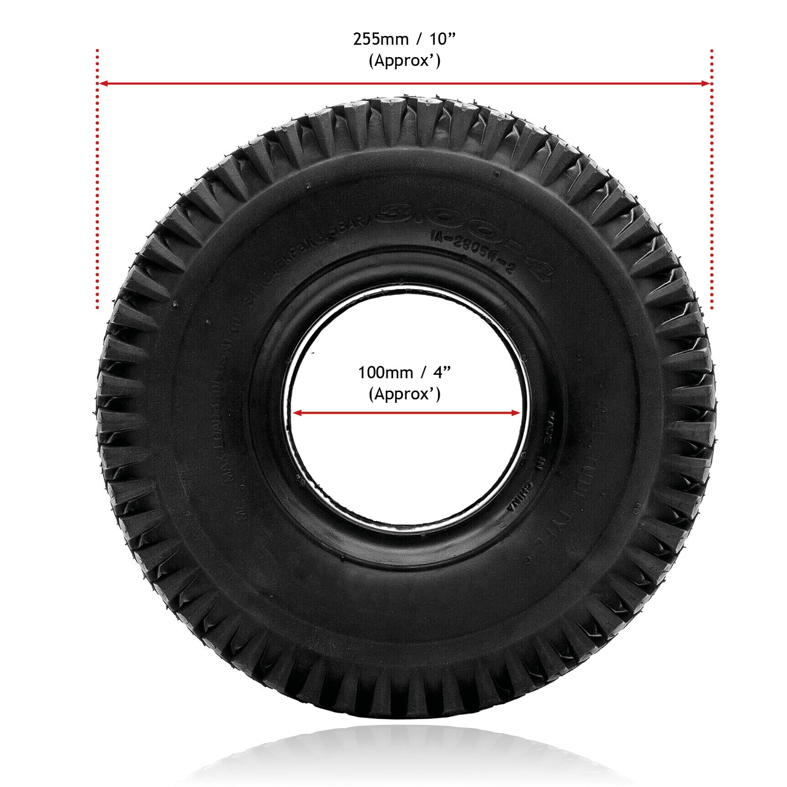 SPARES2GO Pneu 3.00-4 Pneumatique Mini Moto Quad 300x4 3.00x4 260x85 4 Jante 4 + Chambre à air x 4