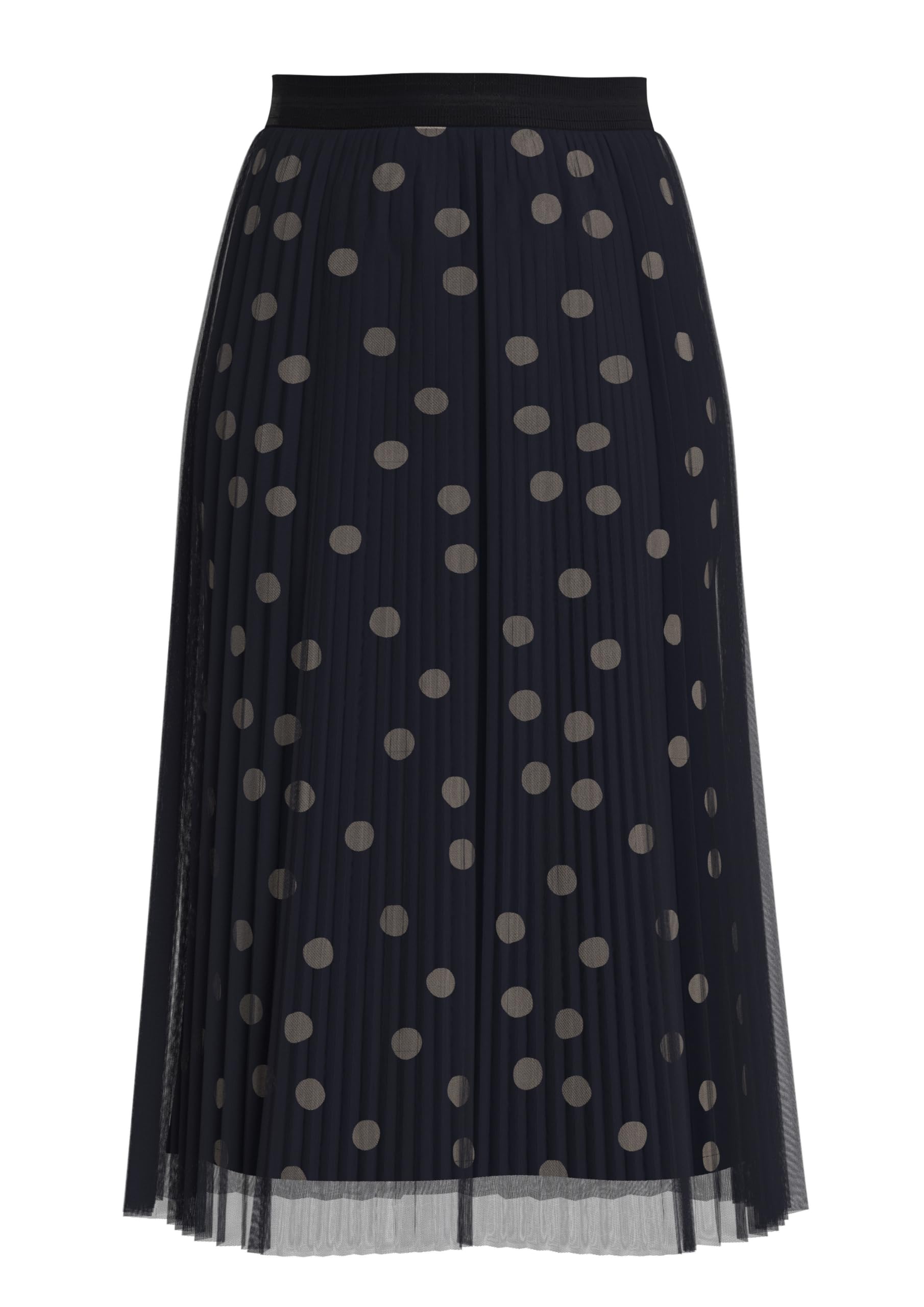 s.Oliver Plissierter Midirock mit Polka Dots und Jerseyfutter