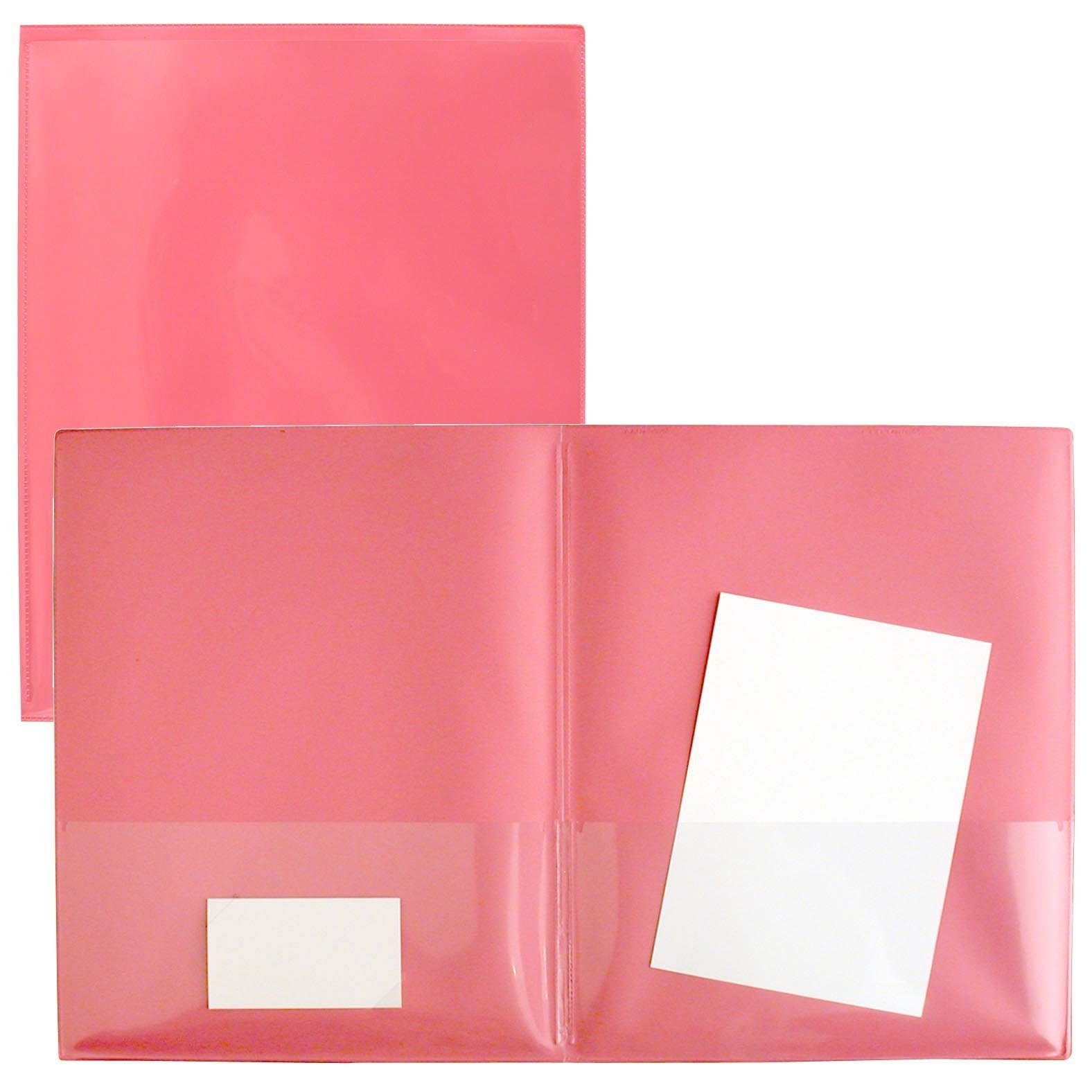 StoreSMART® Pink Plastic Archival Folders 5-Pack - Letter-Size Twin Pocket - Made in U.S.A - (R900PK5)