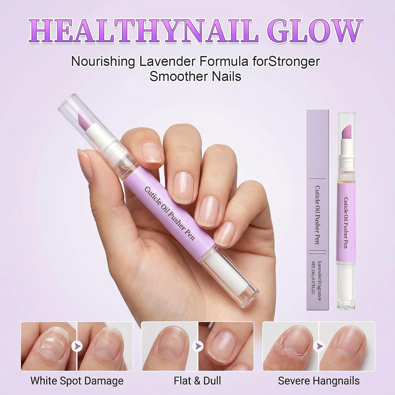 2-in-1 Nagelhautölstift, Nail Care Pen, Nagelhautschieber Ölstift Keramik, Nagelpflege Nagellack Stift, Nagelöl Cuticle Oil Pen Nagelpflegeöl für Nagelhaut die Reparatur von Rissigen Trockenen - 4