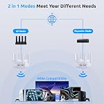 WiFi Repeater,WiFi Extender Signal Booster, 1200 Mbps Covers Up to 12880 Sq.ft and 60 Devices, Internet Extender, Dual Band 5GHz&2.4GHz, Ethernet Port Wireless Range Extender for Home&Office (White)