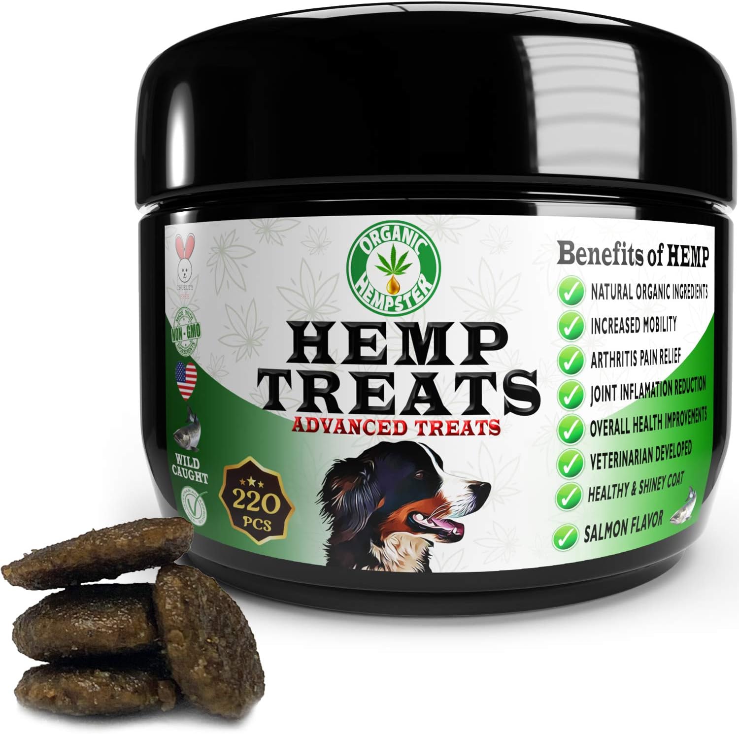 Organic Hemp Treats for Dogs, Natural Calming Aid, Anxiety