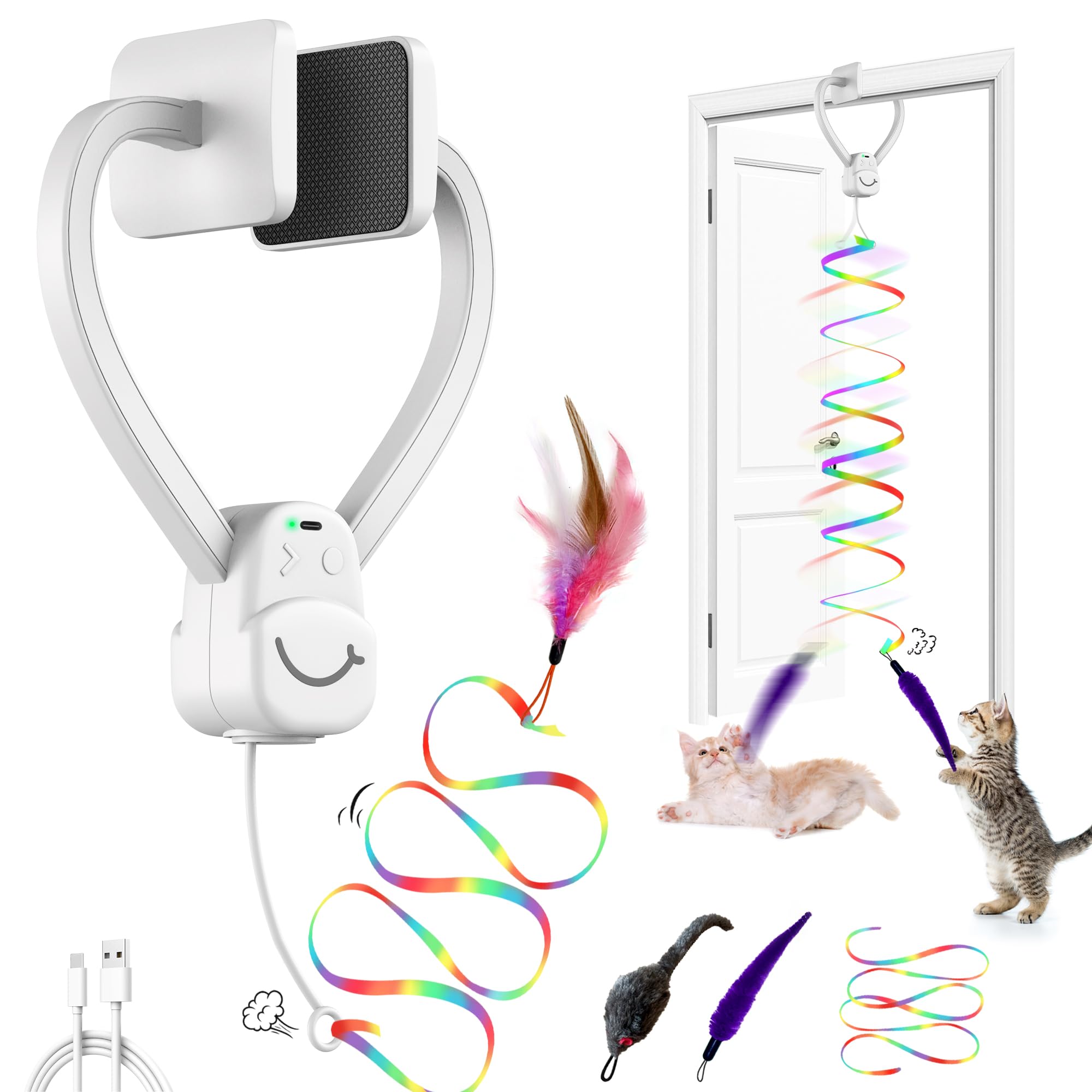 Jouets interactifs pour chats d'intérieur - Jouet électrique à suspendre automatique - Bleu