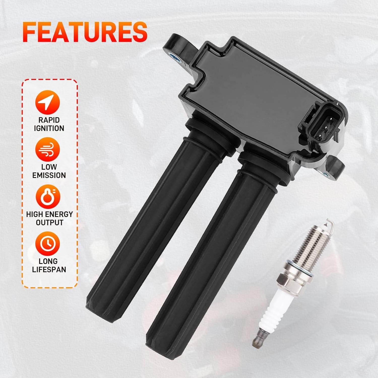 UF504 Set of 8 Ignition Coil Pack 16 Iridium Spark Plug Compatible with Dodge Ram Jeep Chrysler - Challenger Charger Durango Ram 1500 2500 3500 Grand Cherokee Aspen 5.7L V8 Replace# C1526 56029129AA