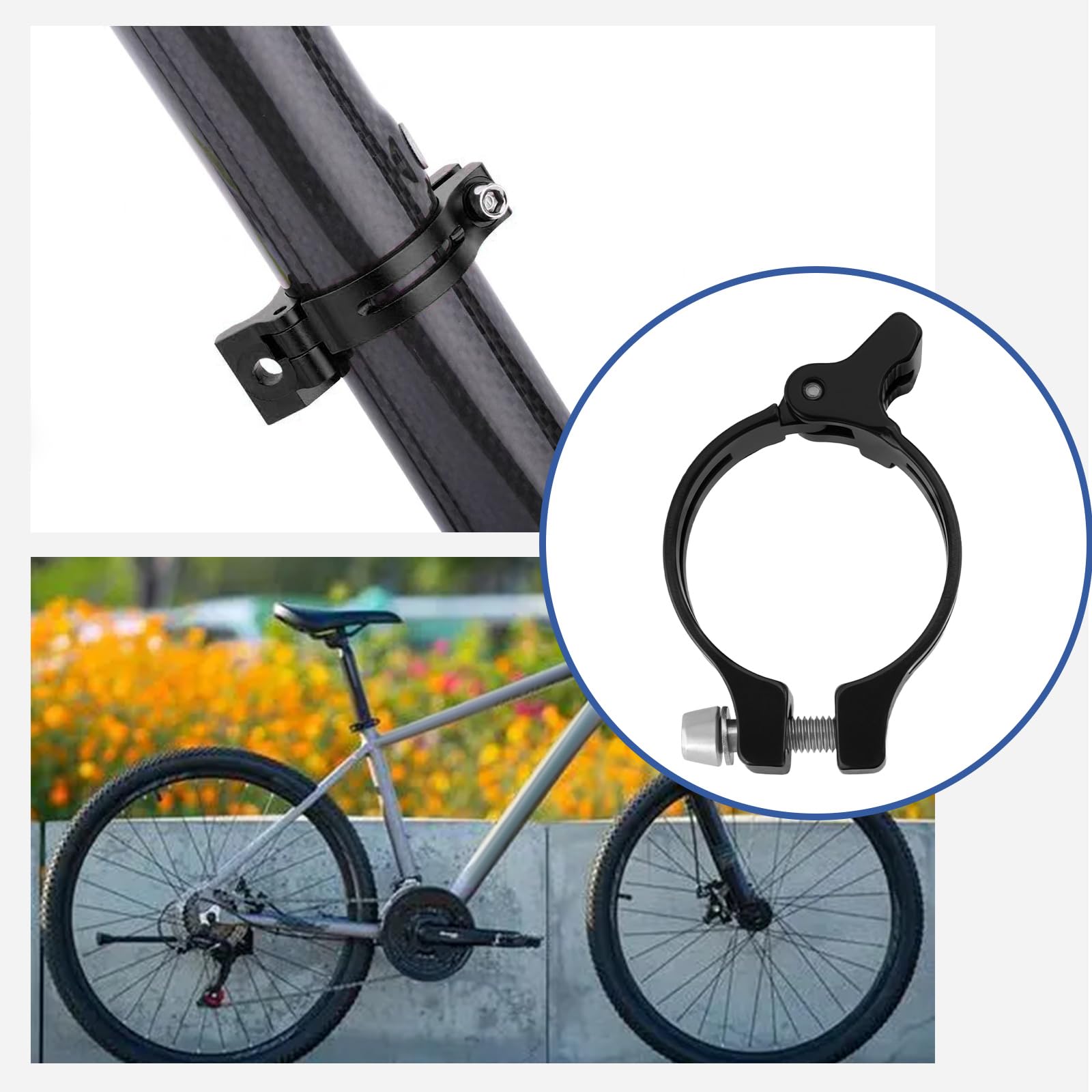 LT Easiyl 2pcs Bicycle Derailleur Adapter Road Bicycle Aluminum Alloy Derailleur Clip Adjustable Front Brake 34.9mm Compatible with MTB Compatible with BMX