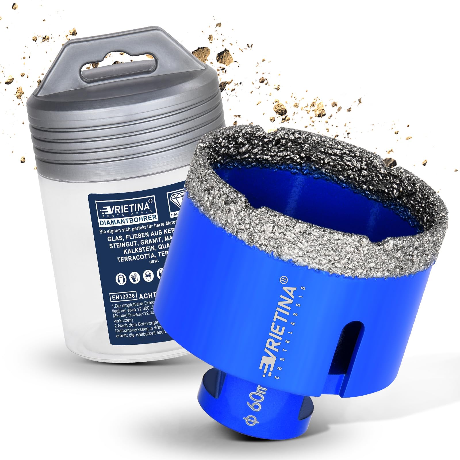 60 mm Diamond Tile Drill Bit M14 Diamond Drill Bit Glass Drill Hole Saw Wet/Dry Tile Drill Bit for Angle Grinders Diamond Drill Bit for Tiles Marble