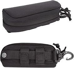 HDGSAFD Étui à Lunettes Noir Avec Mousqueton - Protection et Rangement Pour Lunettes de Soleil - Portable et Rigide