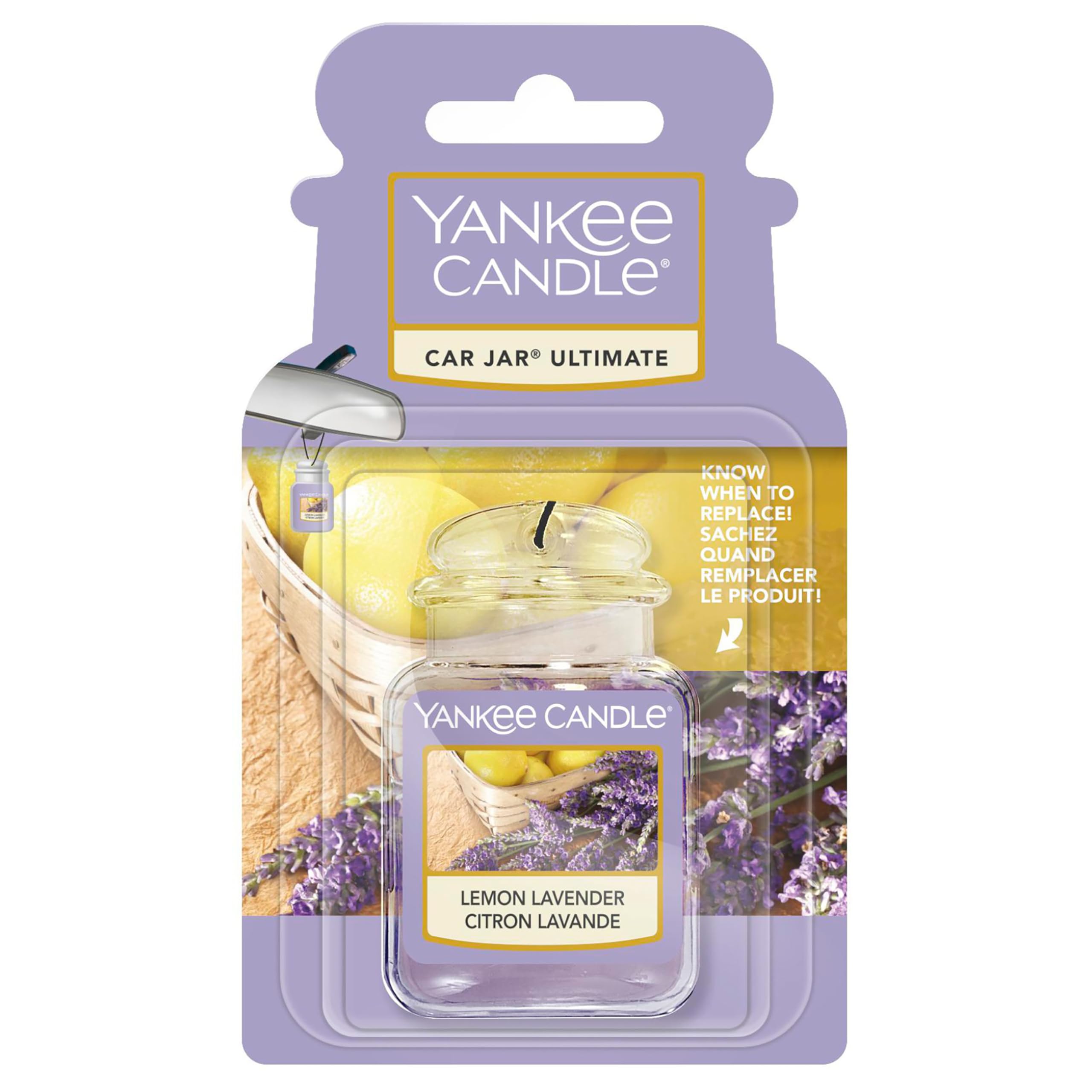 Yankee Candle Car Jar Ultimate Scented Air Freshener | Lemon Lavender | 4 count