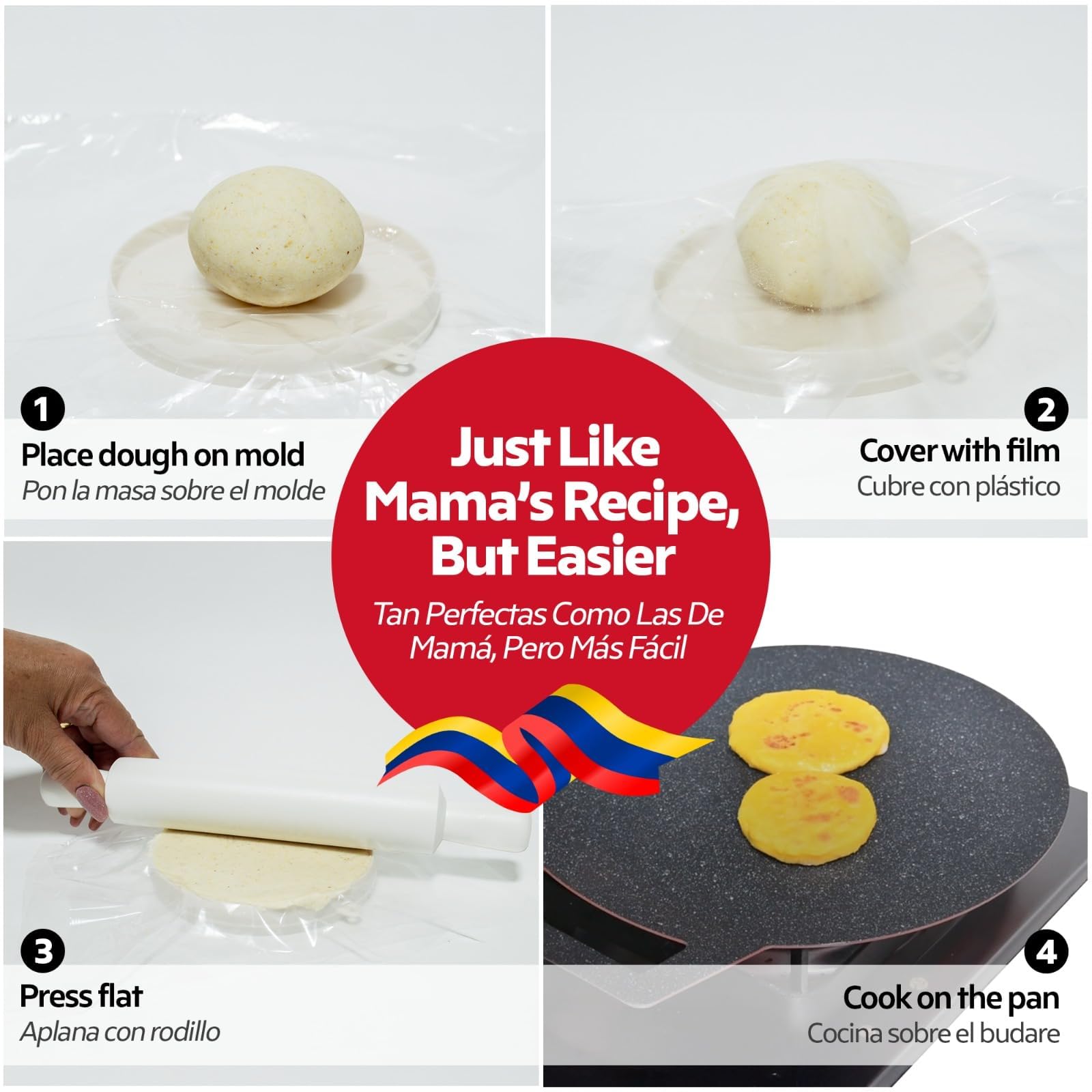 Budare para Arepas 12 + Molde para Arepas (5.9, 4.3, 3.1) – Plancha para Arepas Colombianas y Venezolanas – Budare para Arepas Venezolanas 3