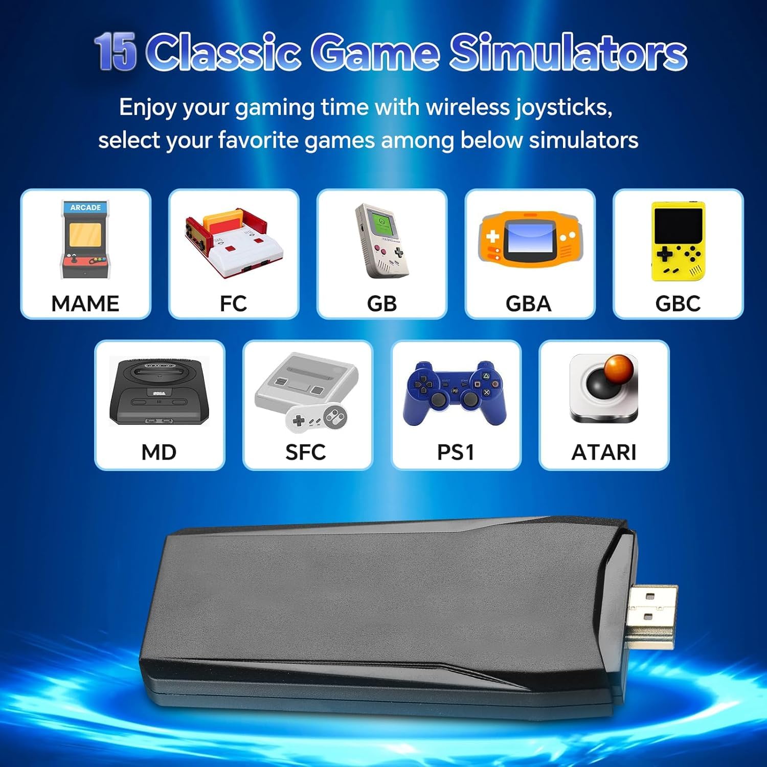 2025 Wireless Video Games for Tv Gaming Plug & Play Video Game 4K HD Game Stick, Wireless TV Game with Games Built-in 20,000+ Games & 64Gb, 9 Emulators TV Gaming Console for Kids 5 Years to 17 Years 1