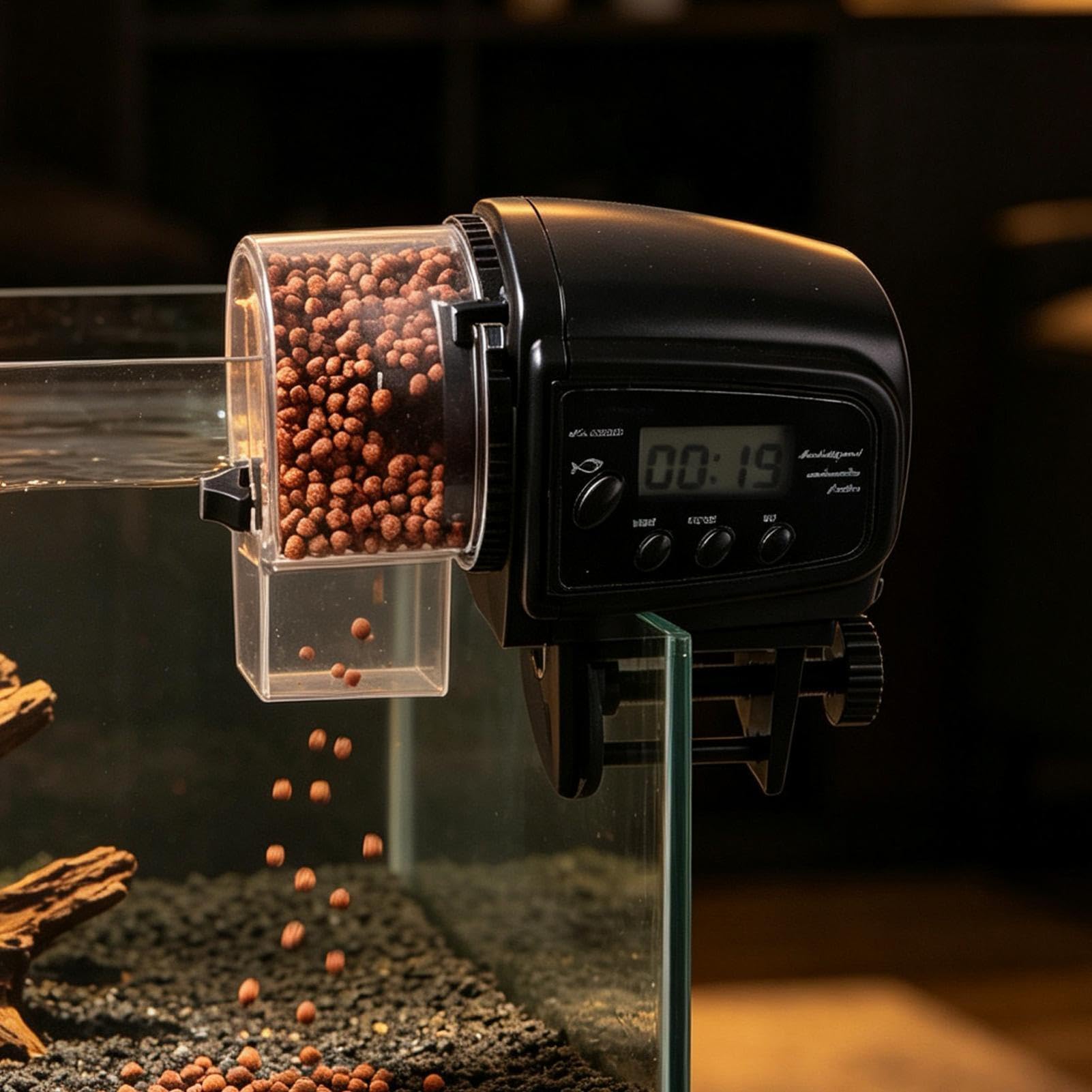 Alimentador automático de acuario – Temporizador de alimentos a batería de