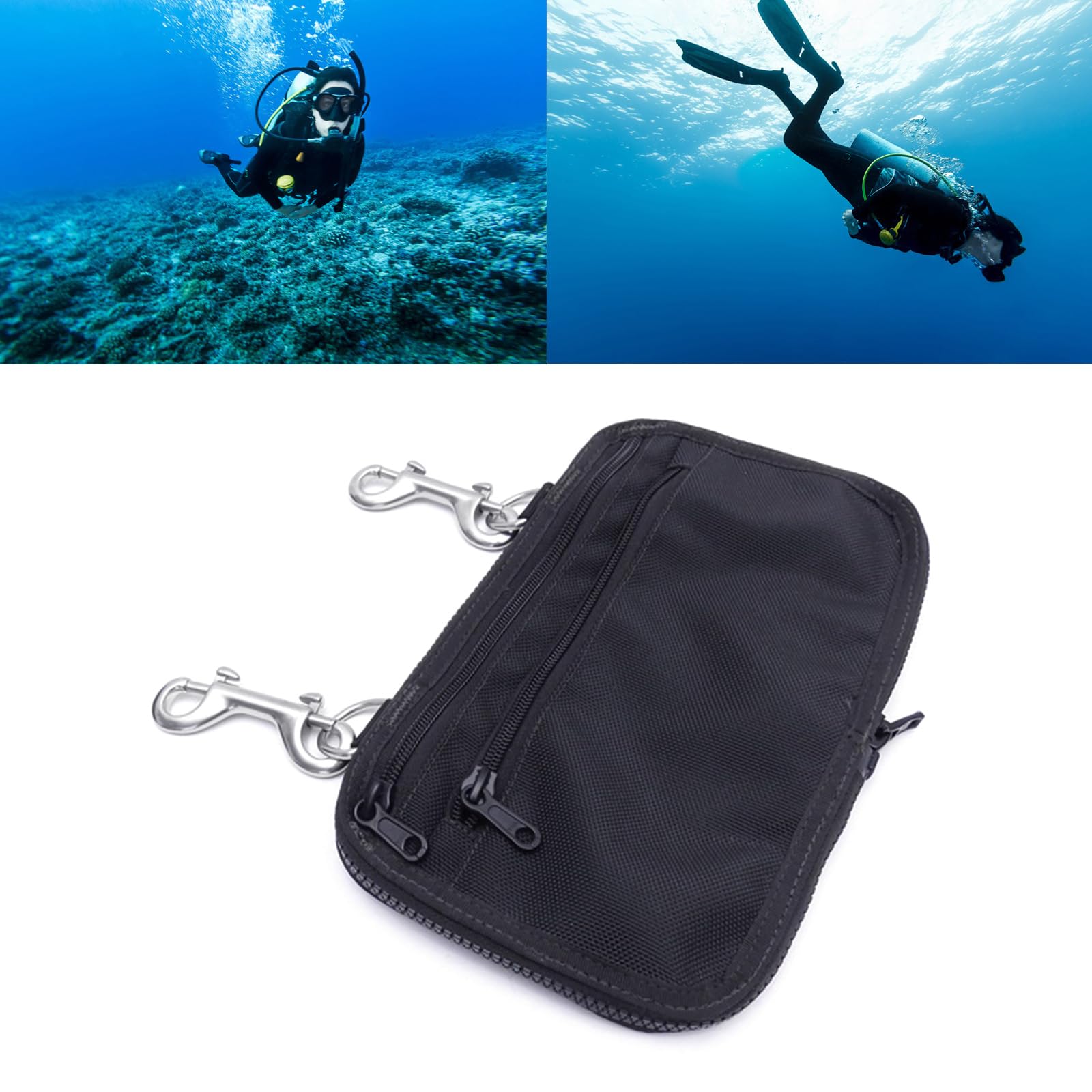 Ouxuefen Scubas Diving Pocket Storage Bag Nylon Pouches Side Mount Storage Bag Replacement Diving Gear Bag With Double Ended Hook