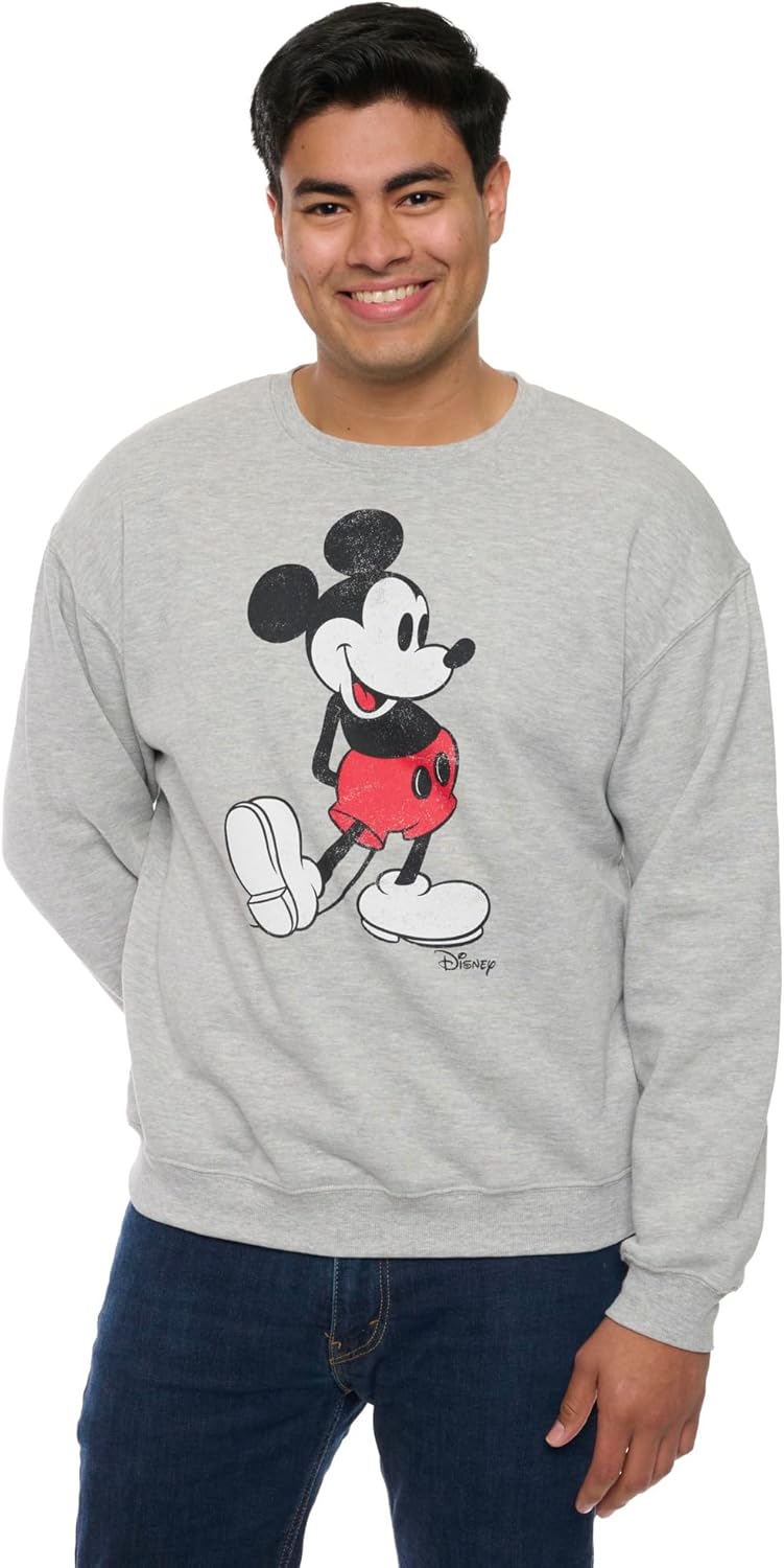 Disney Distressed Mickey Mouse Sweatshirt Women Men Crewneck Pullover